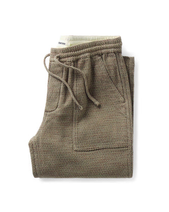 folded flatlay of The Breakwater Pant in Cypress Sashiko