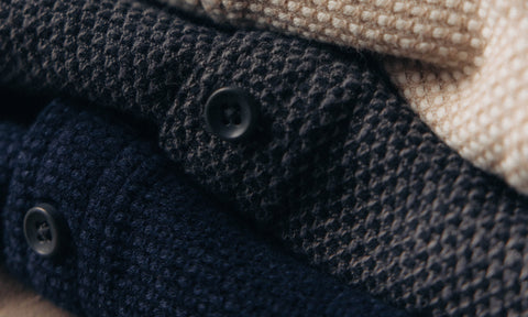 editorial image of various utility shirts in sashiko