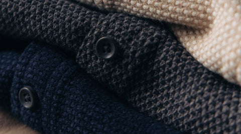 editorial image of various utility shirts in sashiko