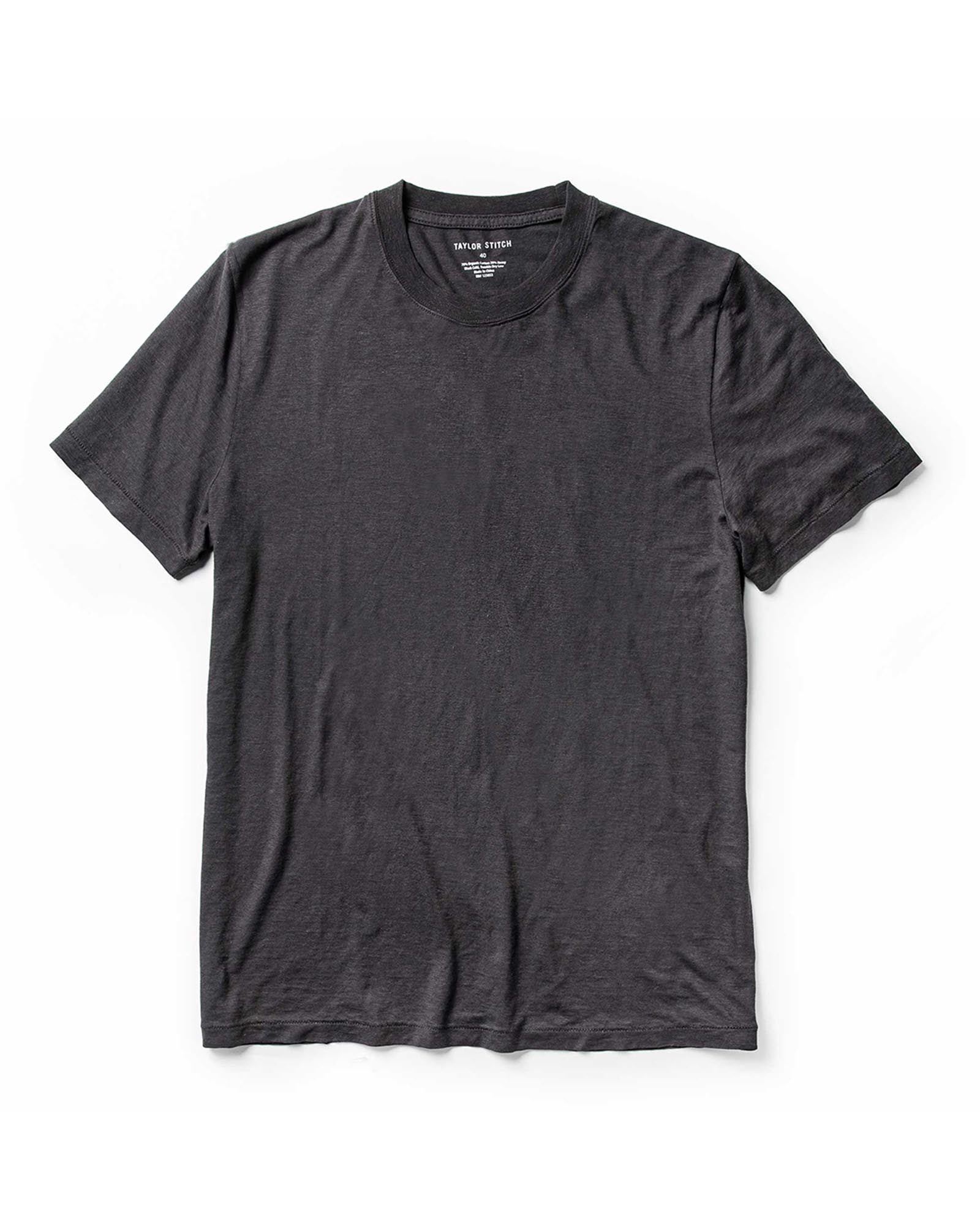 flatlay of The Cotton Hemp Tee in Charcoal, Knits by Taylor Stitch