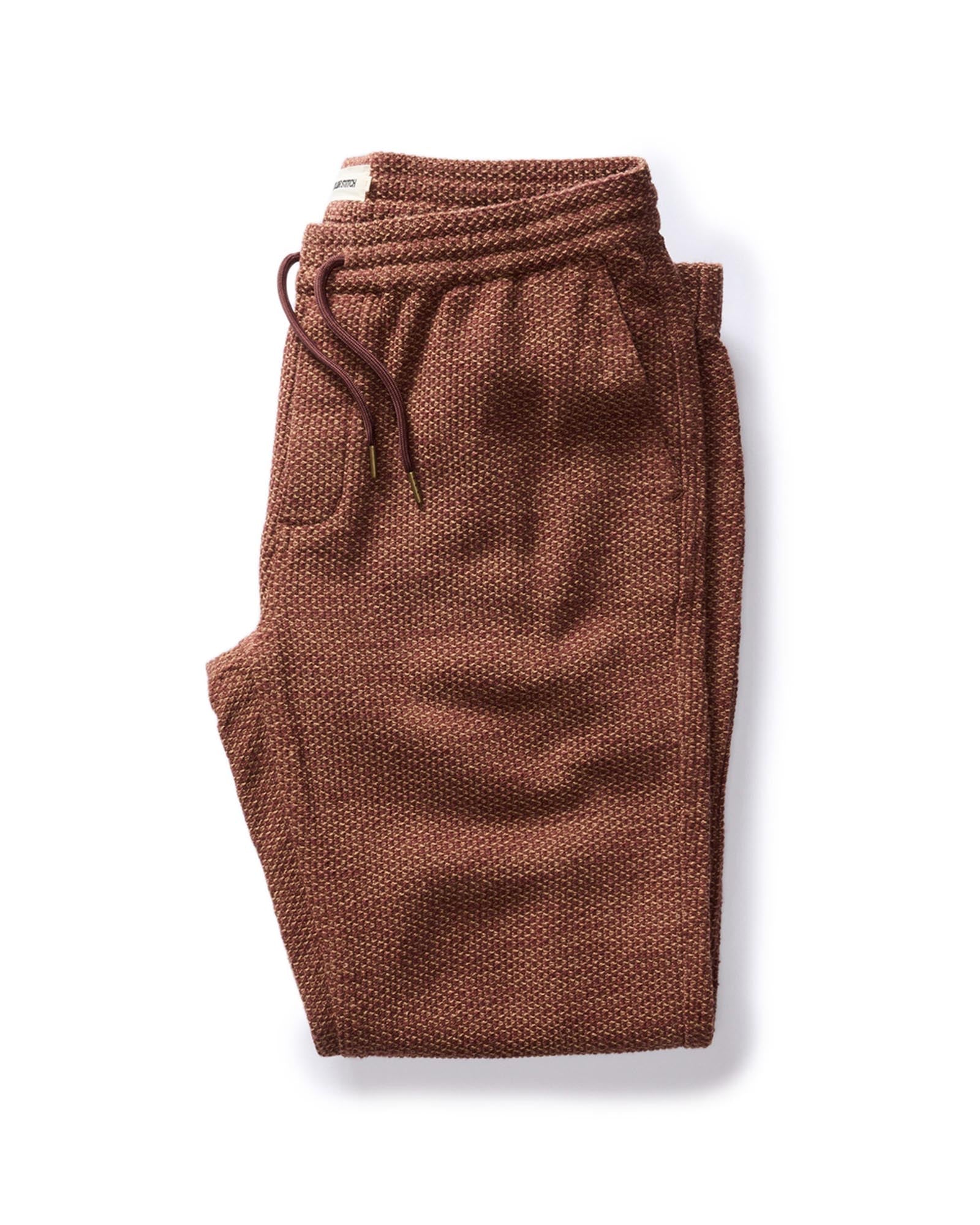 The Apres Pant in Black Cherry Sashiko: Featured Image, Bottoms by Taylor Stitch