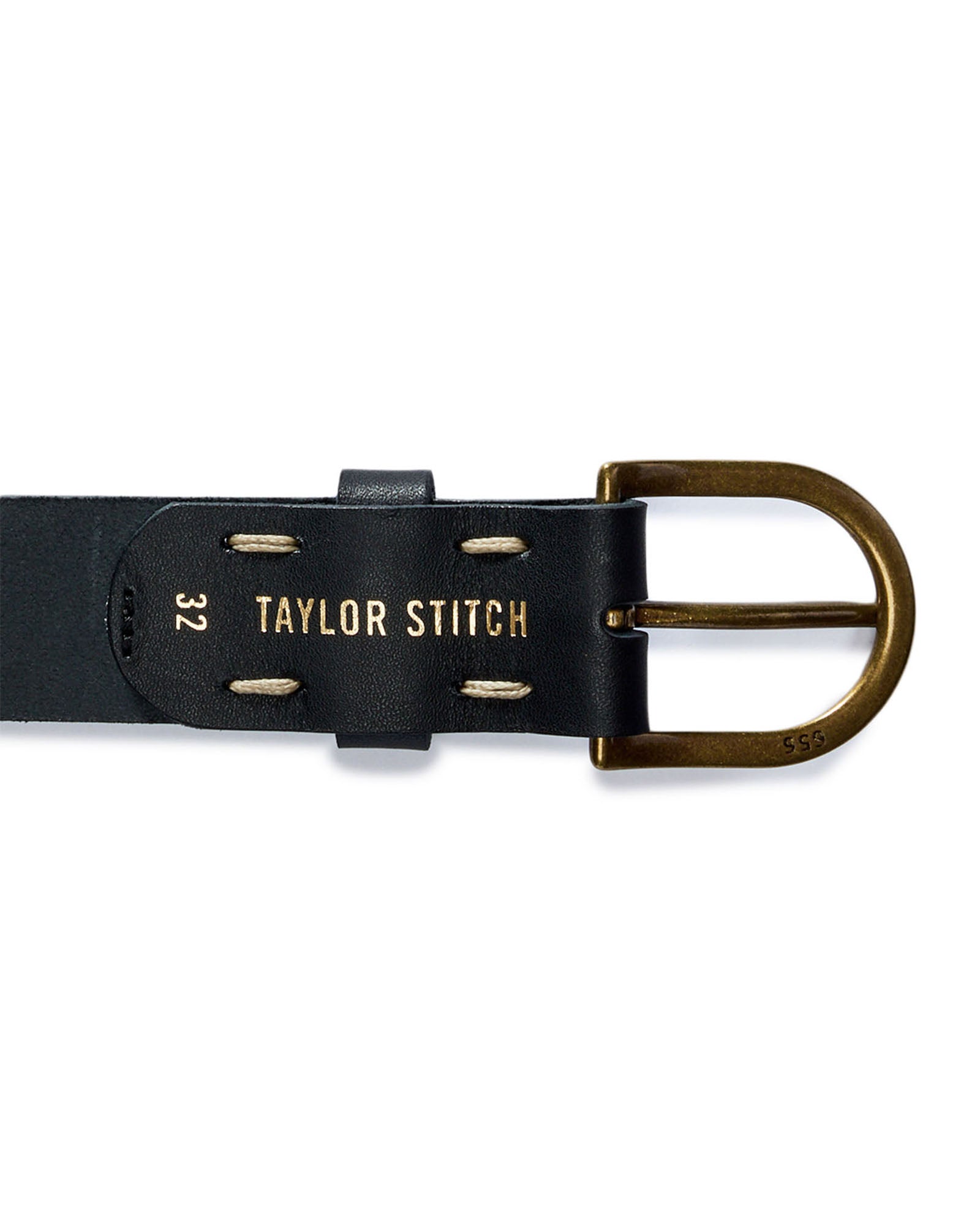 flatlay of the inside buckle on The Foundation Belt in Black, Accessories by Taylor Stitch