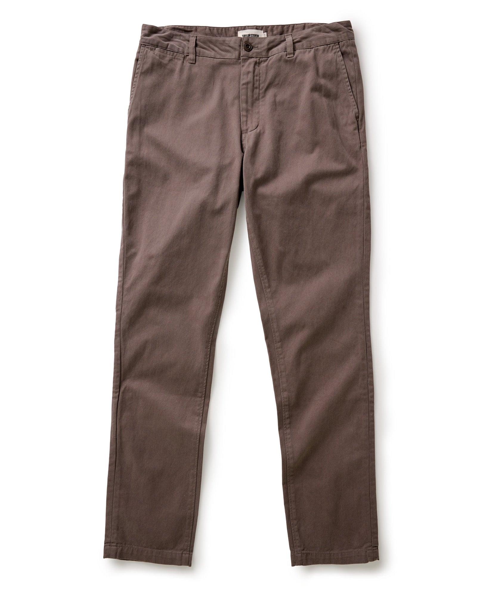 flatlay of The Slim Foundation Pant in Organic Espresso, Bottoms by Taylor Stitch