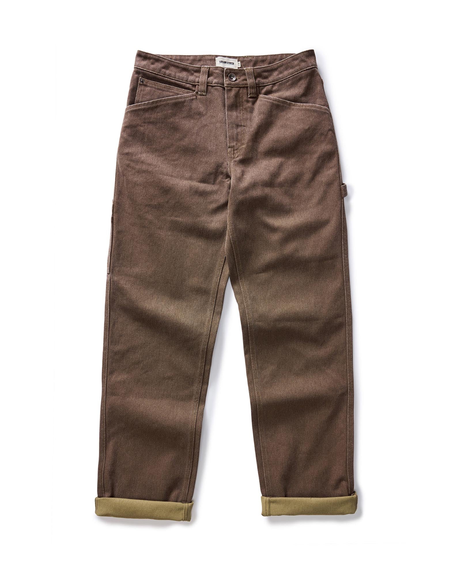 flatlay of The Workhorse Pant in Aged Penny Chipped Canvas, Bottoms by Taylor Stitch