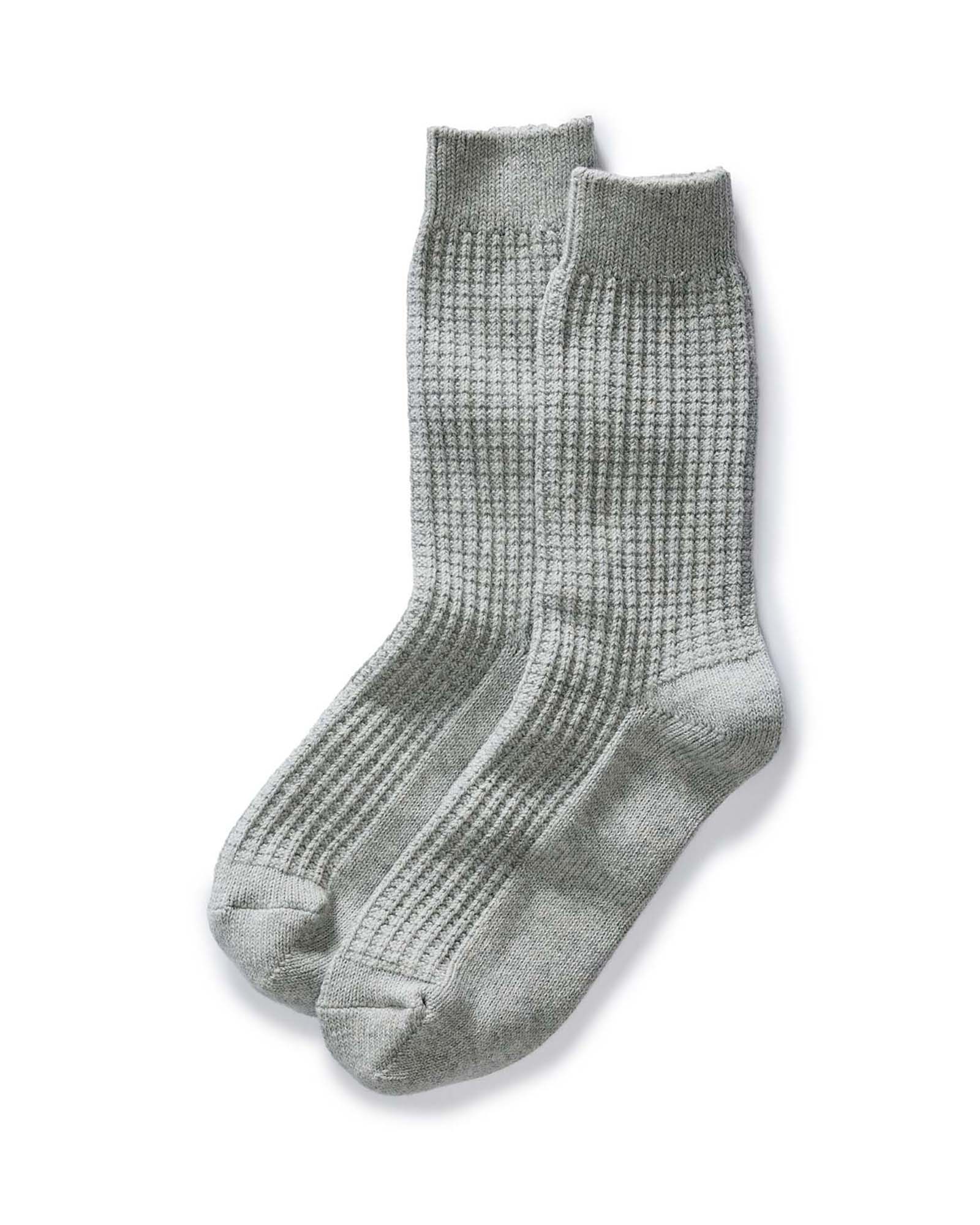 flatlay of The Waffle Sock in Heather Grey, Accessories by Taylor Stitch