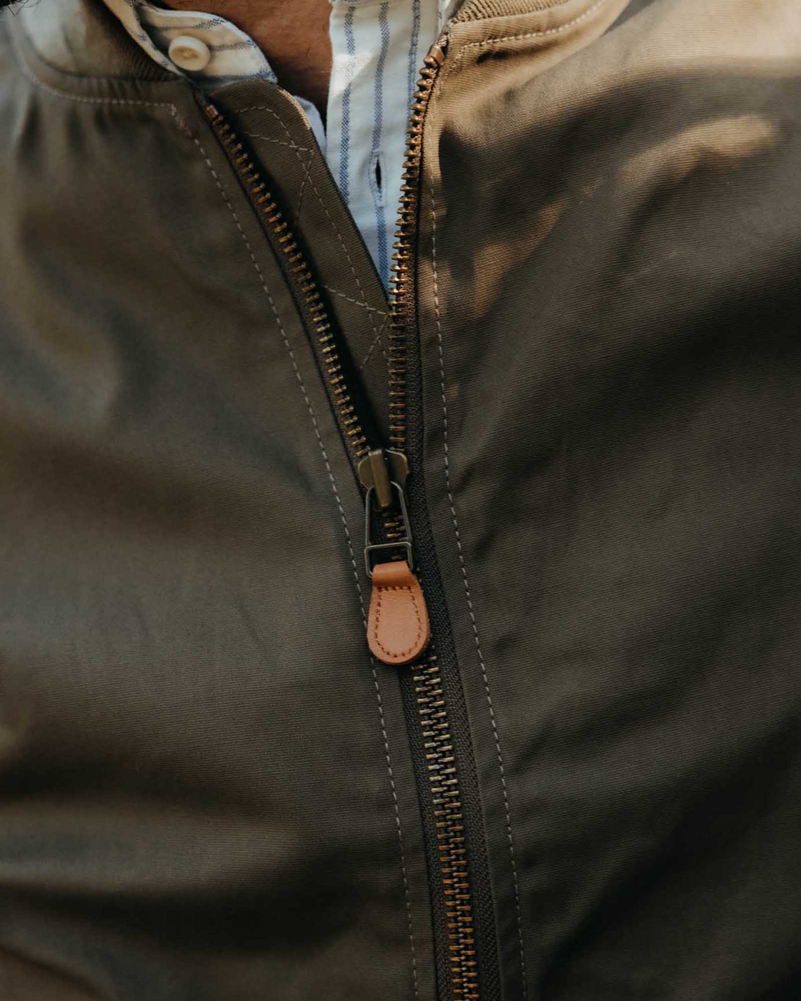 The Bomber Jacket in Fatigue Olive Dry Wax: Alternate Image 2, Outerwear by Taylor Stitch