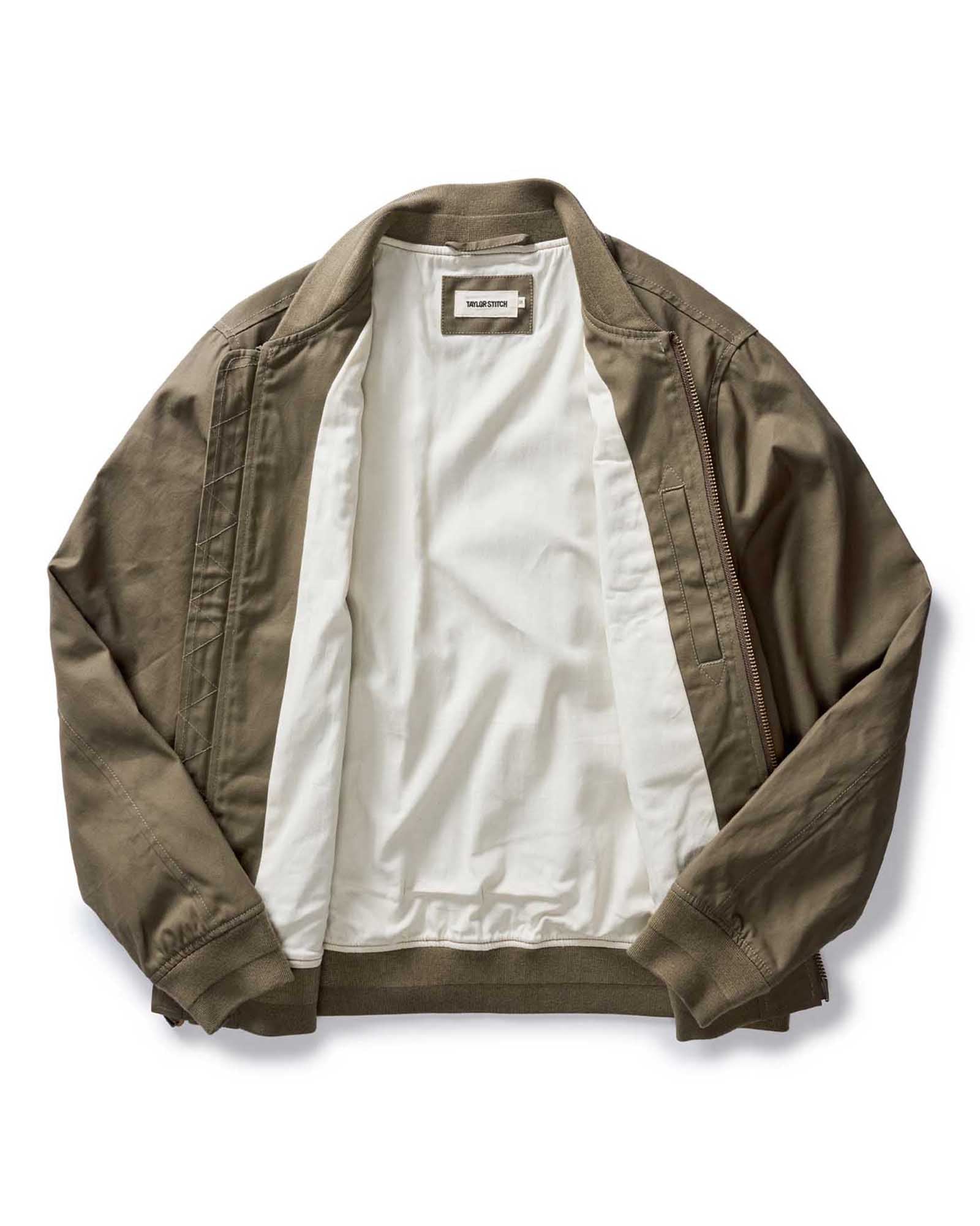 The Bomber Jacket in Fatigue Olive Dry Wax: Alternate Image 4, Outerwear by Taylor Stitch