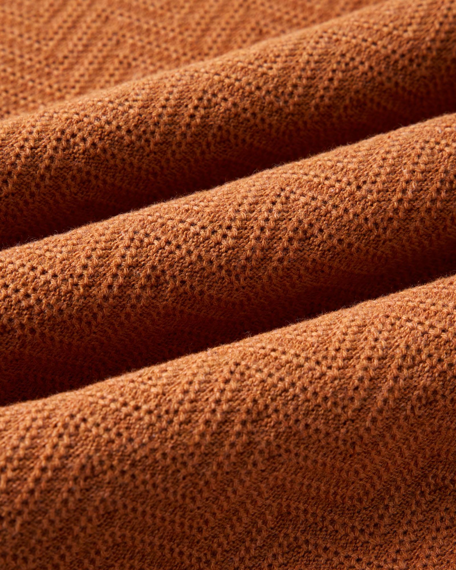 material shot of the fabric on The Button Down Polo in Desert Herringbone, Knits by Taylor Stitch