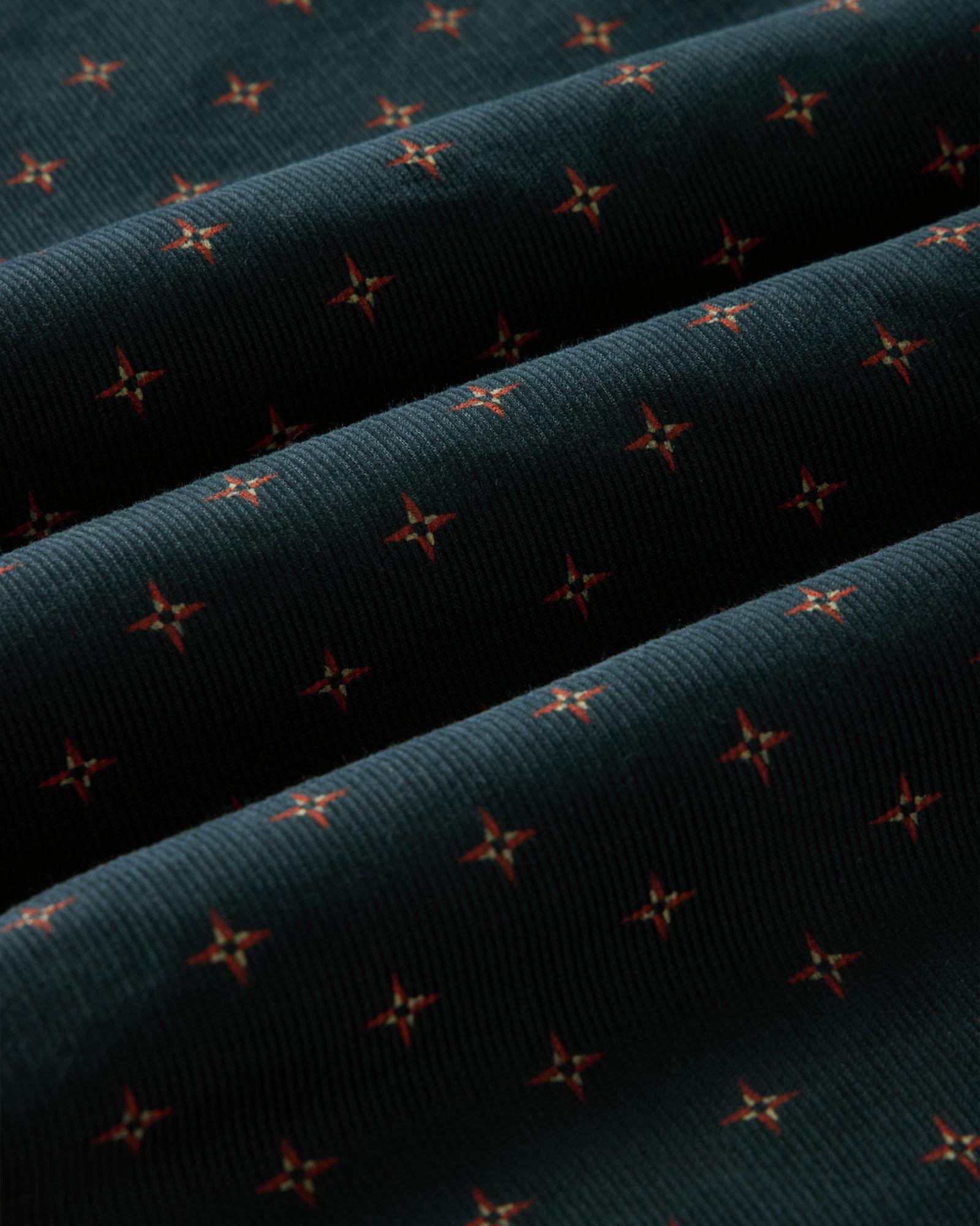 material shot of the fabric on The Conrad Shirt in Navy Pigeon Foulard Pincord, Wovens by Taylor Stitch