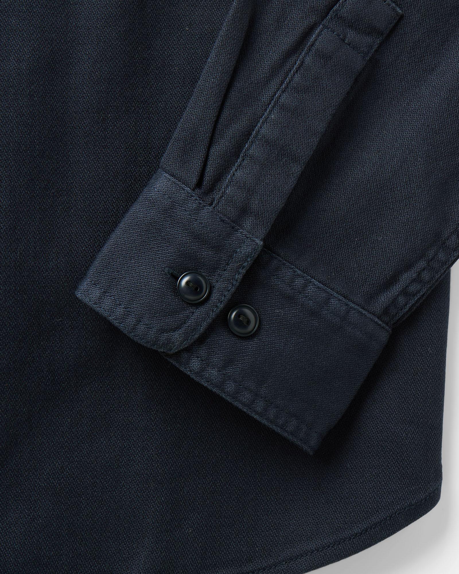 material shot of the sleeve on The Dispatch Shirt in Navy Broken Twill, Wovens by Taylor Stitch