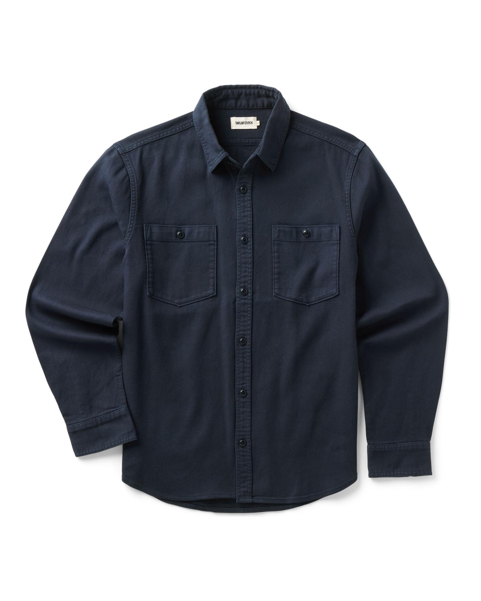 flatlay of The Dispatch Shirt in Navy Broken Twill, Wovens by Taylor Stitch