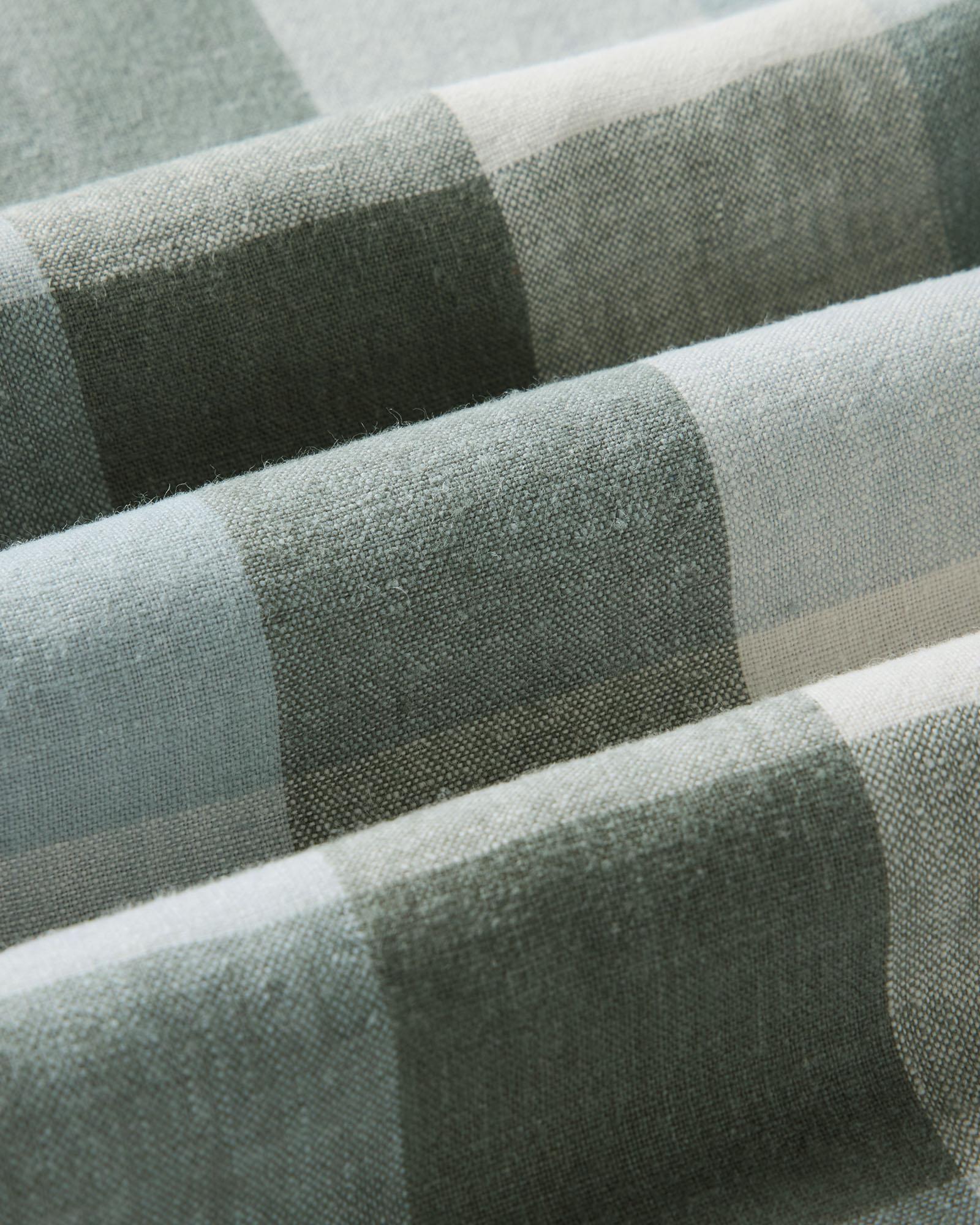 material shot of the fabric on The Short Sleeve California in Overcast Check Hemp, Wovens by Taylor Stitch