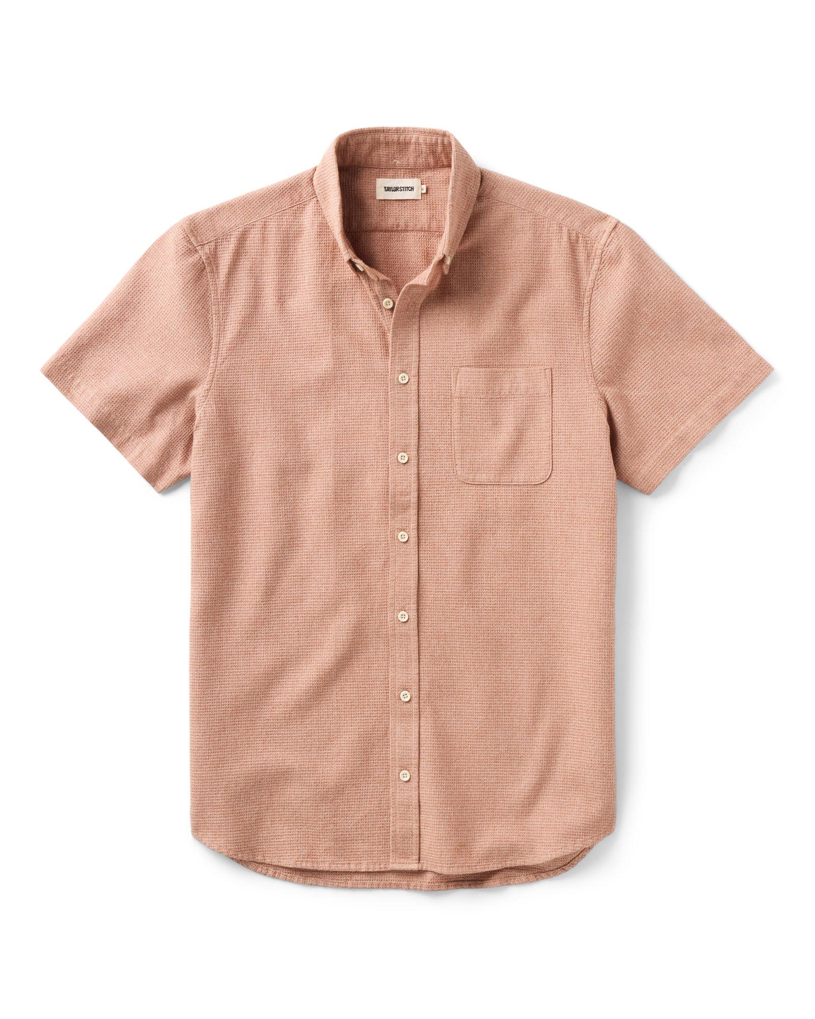 flatlay of The Short Sleeve Jack in Desert Twist Waffle, Wovens by Taylor Stitch