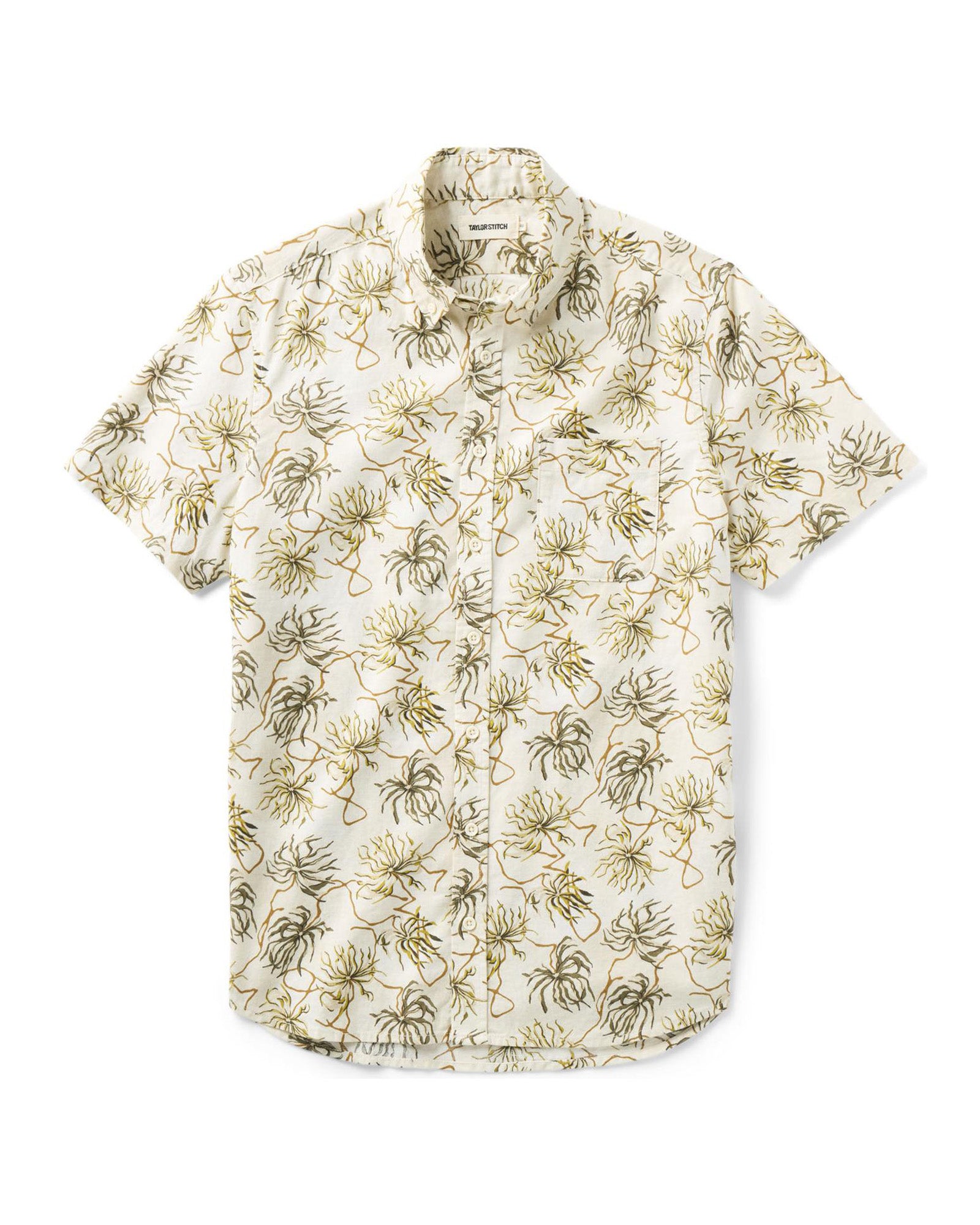 flatlay of The Short Sleeve Jack in Dried Palms, Wovens by Taylor Stitch