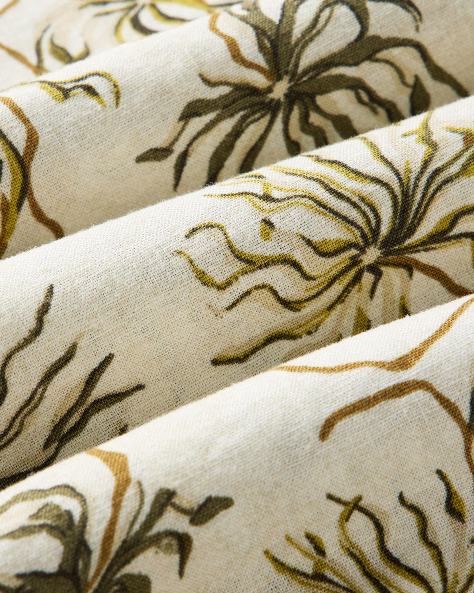 material shot of the fabric on The Short Sleeve Jack in Dried Palms, Wovens by Taylor Stitch