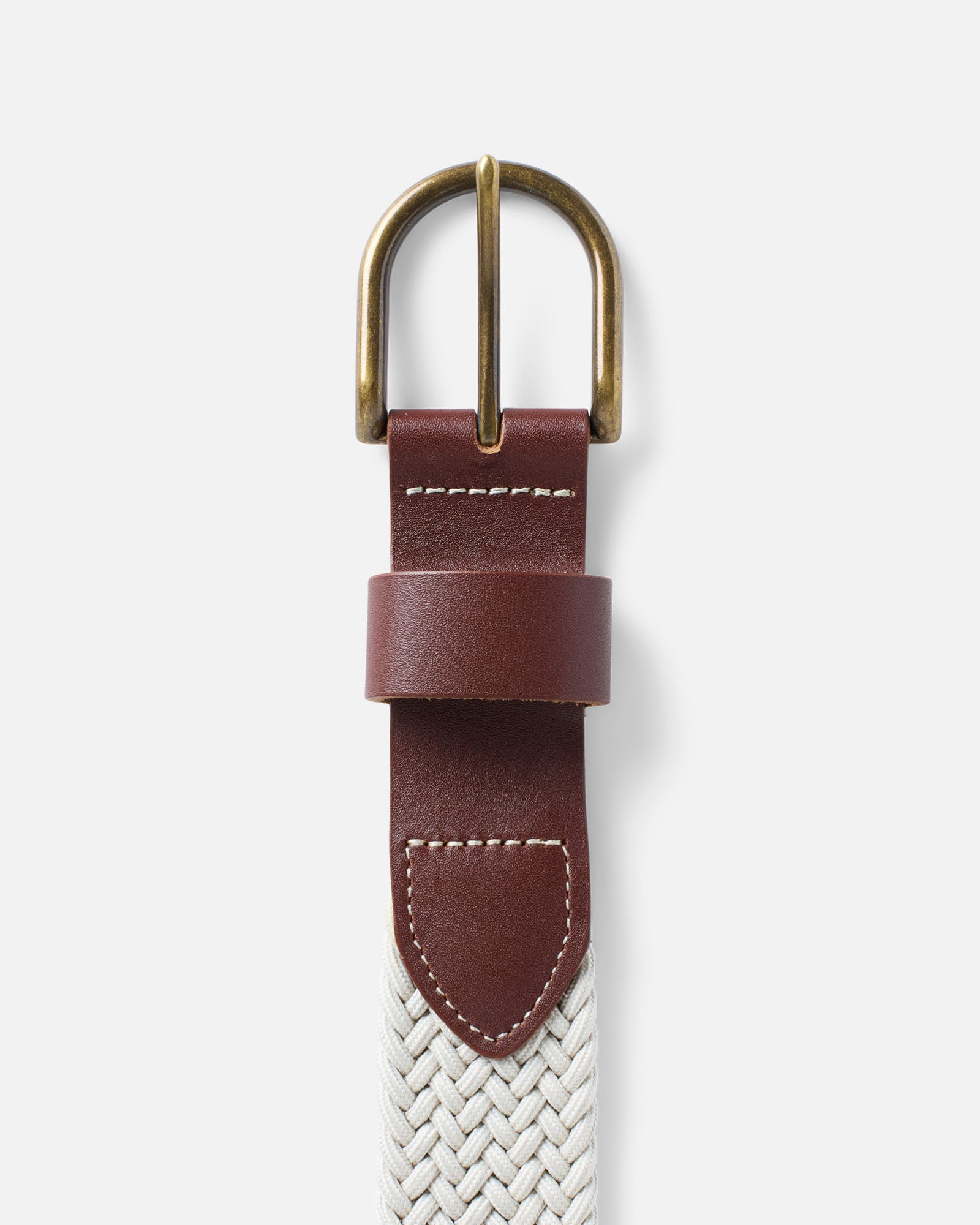 material shot of the buckle on The Stretch Braided Belt in Natural, Accessories by Taylor Stitch
