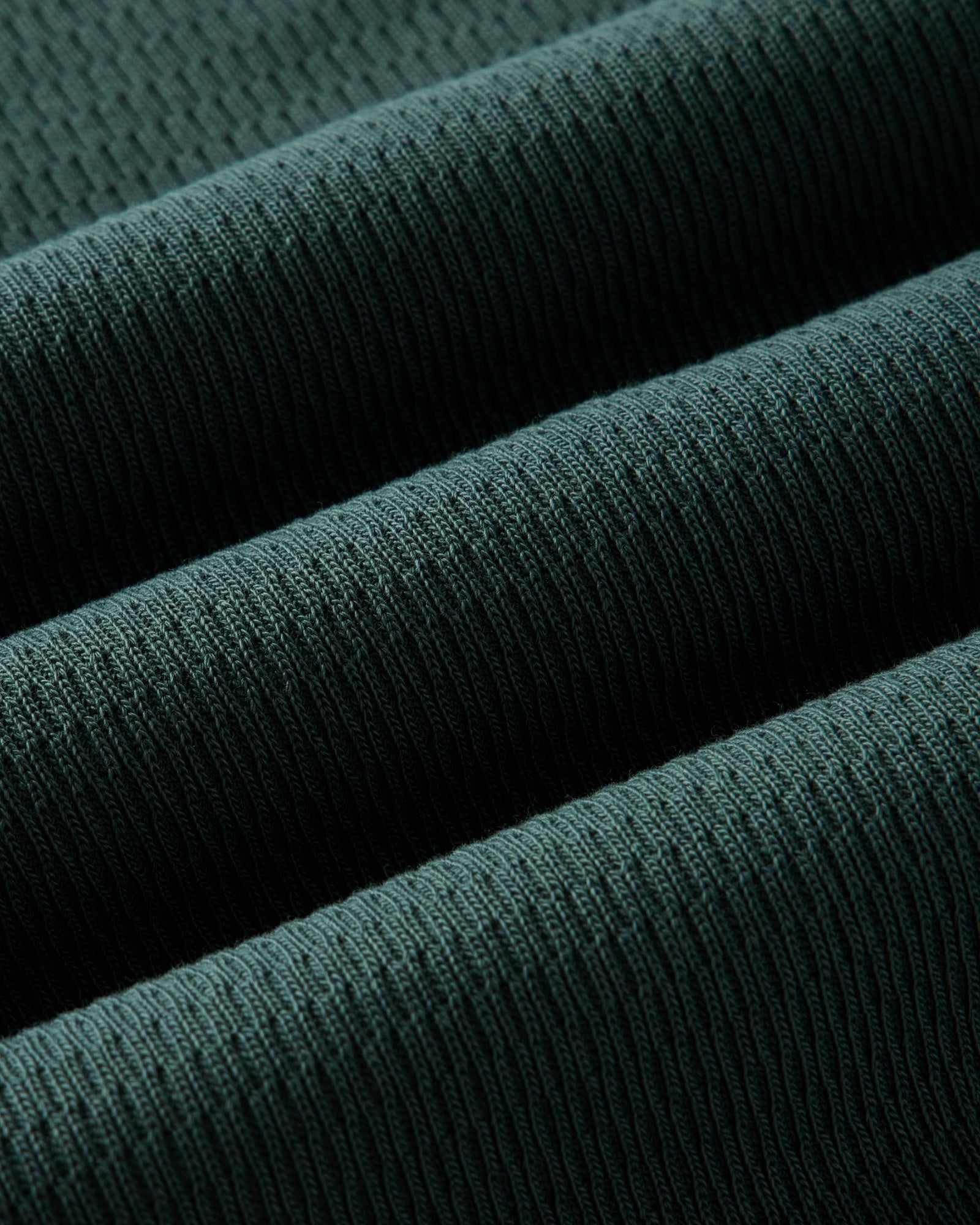 material shot of the fabric on The Organic Cotton Short Sleeve Crew in Dark Forest Waffle, Knits by Taylor Stitch