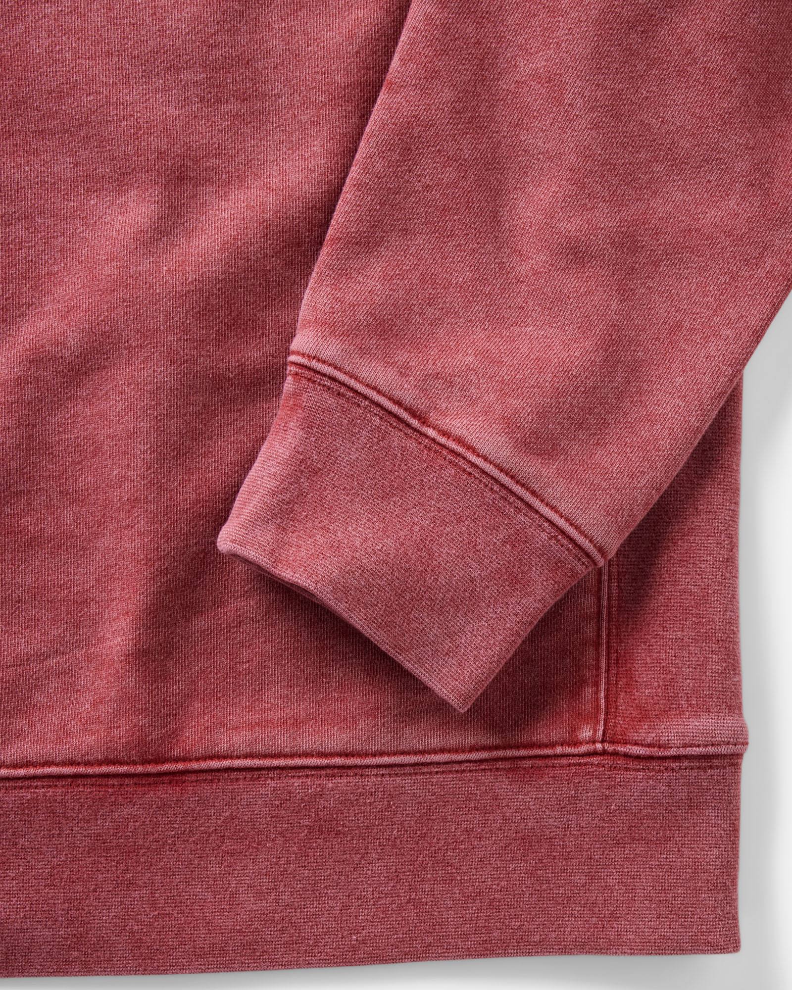 material shot of the sleeve on The Sunset Crew in Washed Canyon Terry, Knits by Taylor Stitch