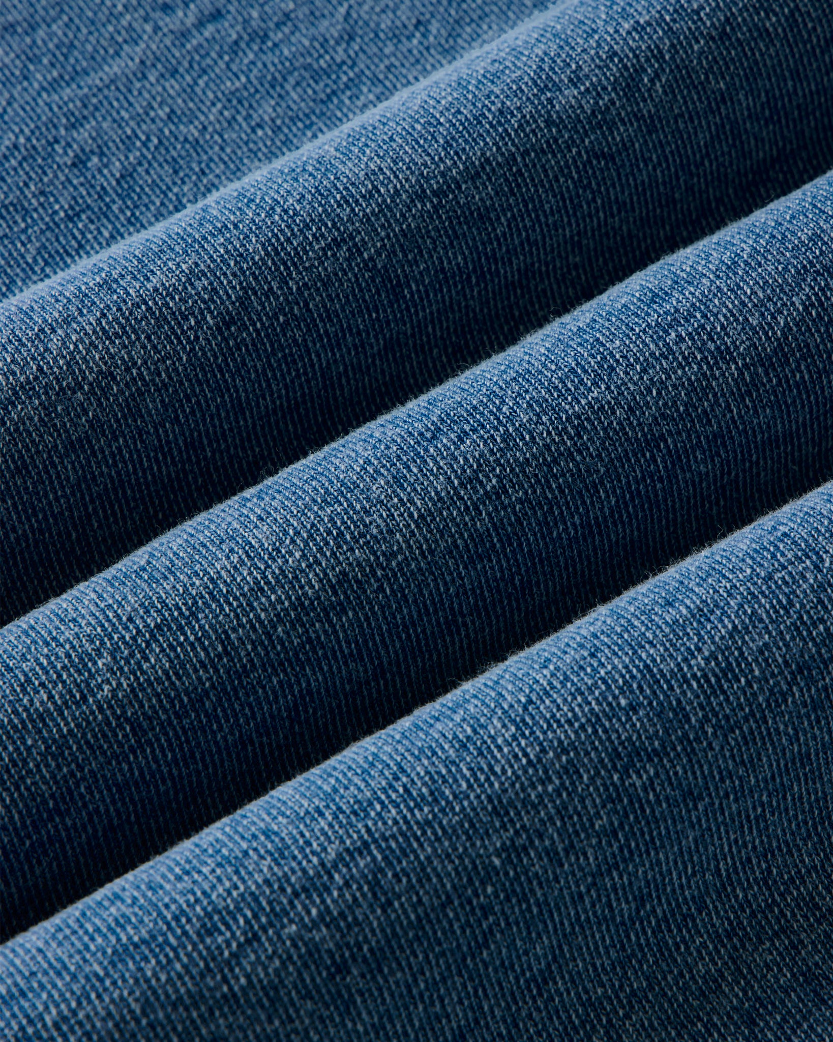 material shot of the fabric on The Sunset Henley in Washed Indigo Terry, Knits by Taylor Stitch