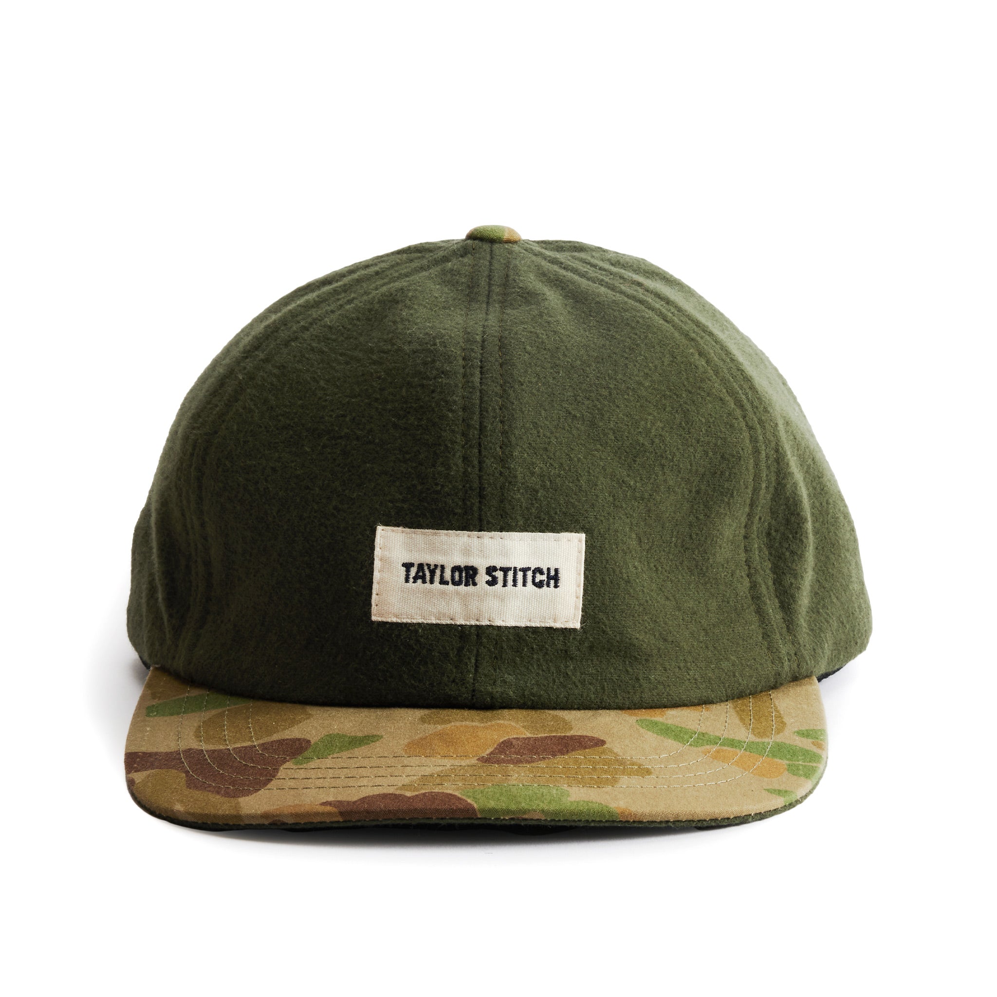 editorial image of the front of The Taylor Stitch x Hypeadelic Cap v.27