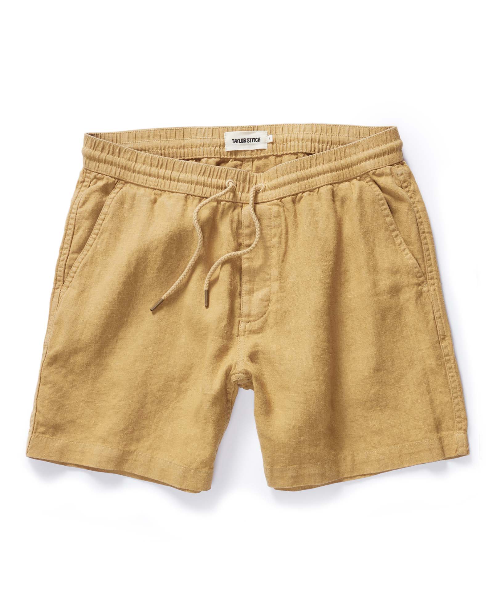 flatlay of The Apres Short in Wheat Hemp, Bottoms by Taylor Stitch
