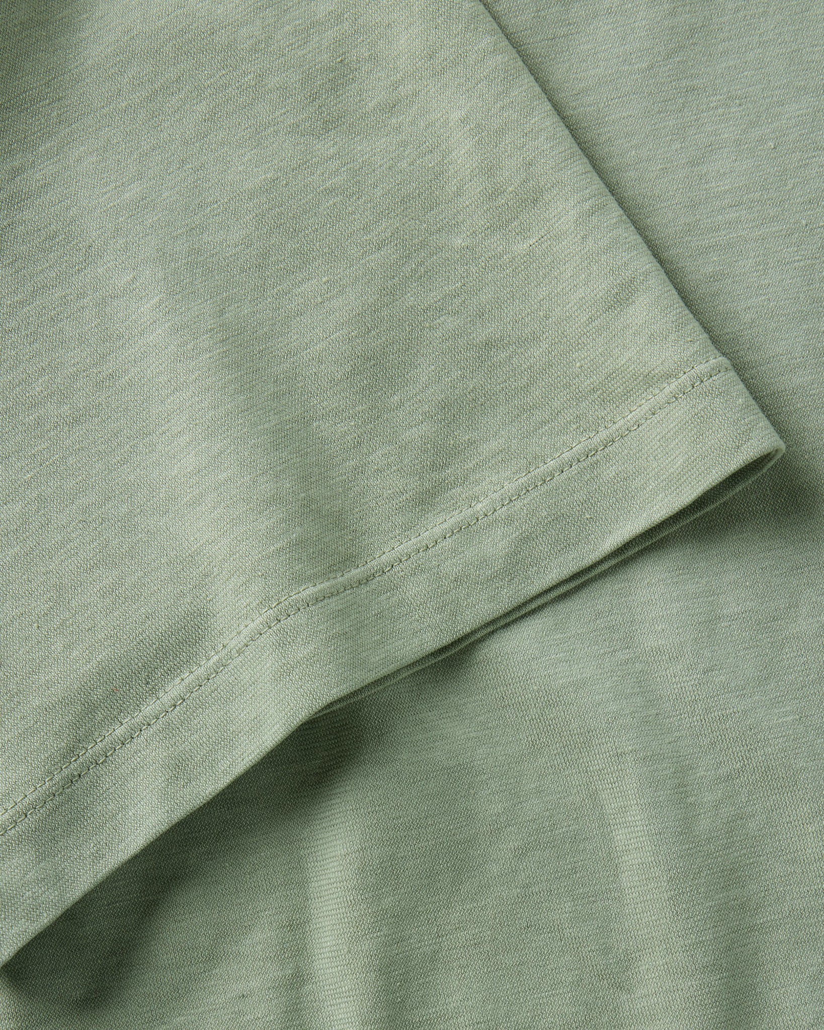 material shot of the sleeve on The Cotton Hemp Polo in Sage, Knits by Taylor Stitch