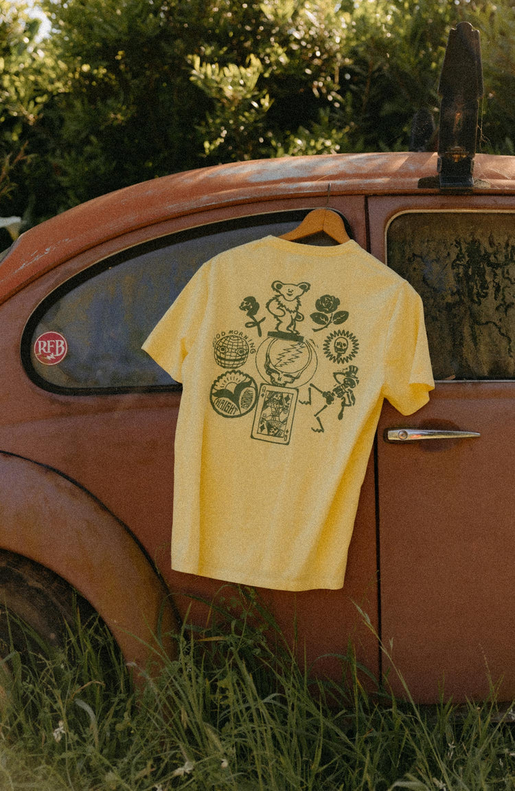 editorial image of OC Tee hanging
