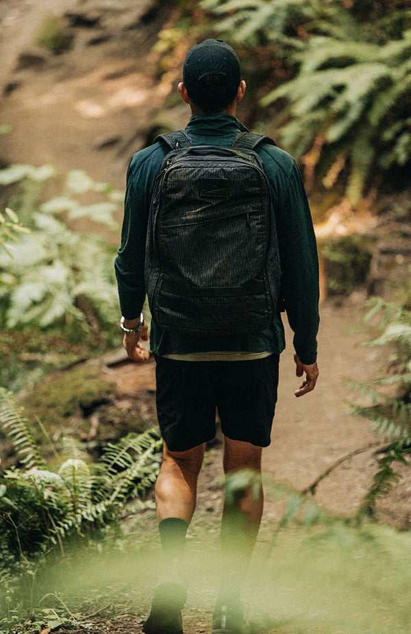 Back view of Michael Easter wearing his GoRuck pack