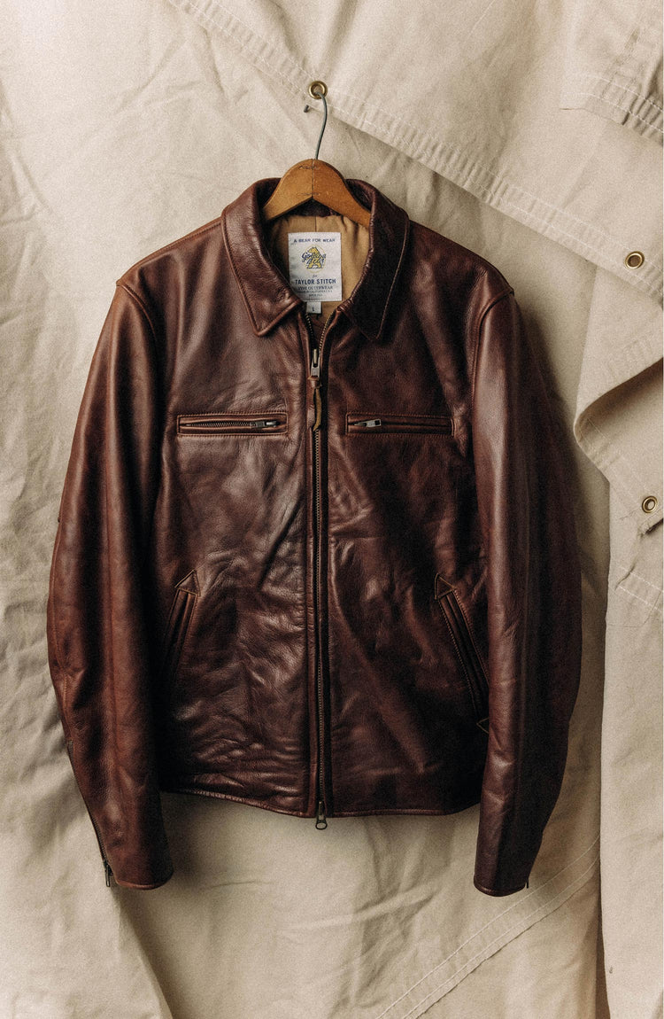 Editorial Panel: The Moto Jacket in Espresso Steerhide, Outerwear by Taylor Stitch