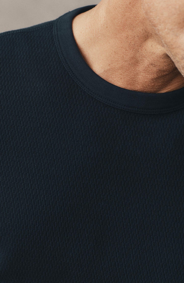 The Organic Cotton Waffle Crew in Darj Navy