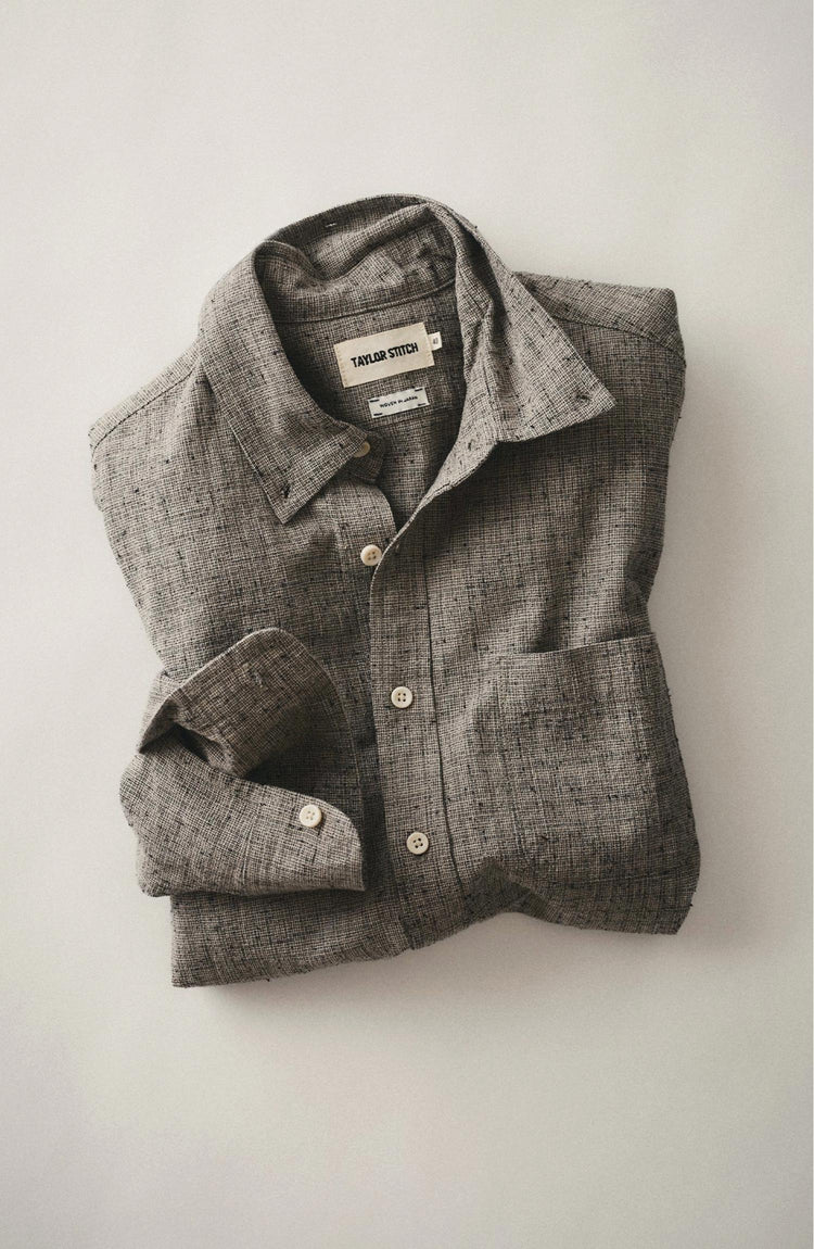 Diptych of Taylor Stitch + Shuttle Notes shirts