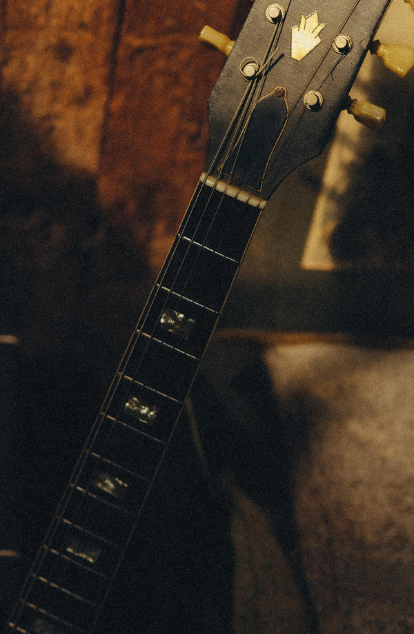 editorial image of a guitar for The Organic Cotton Tee in Team Dead