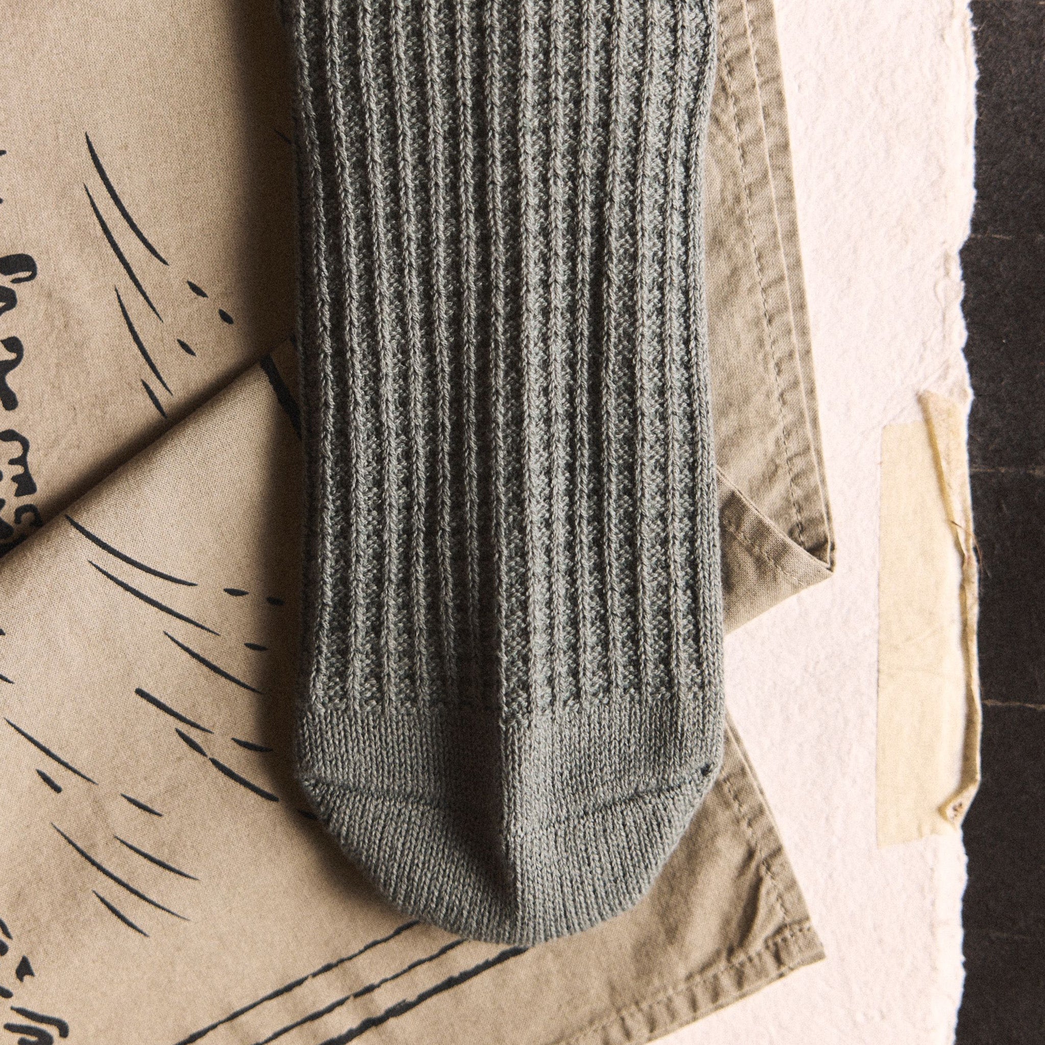 Close up of The Waffle Sock in Deep Sea, Accessories by Taylor Stitch