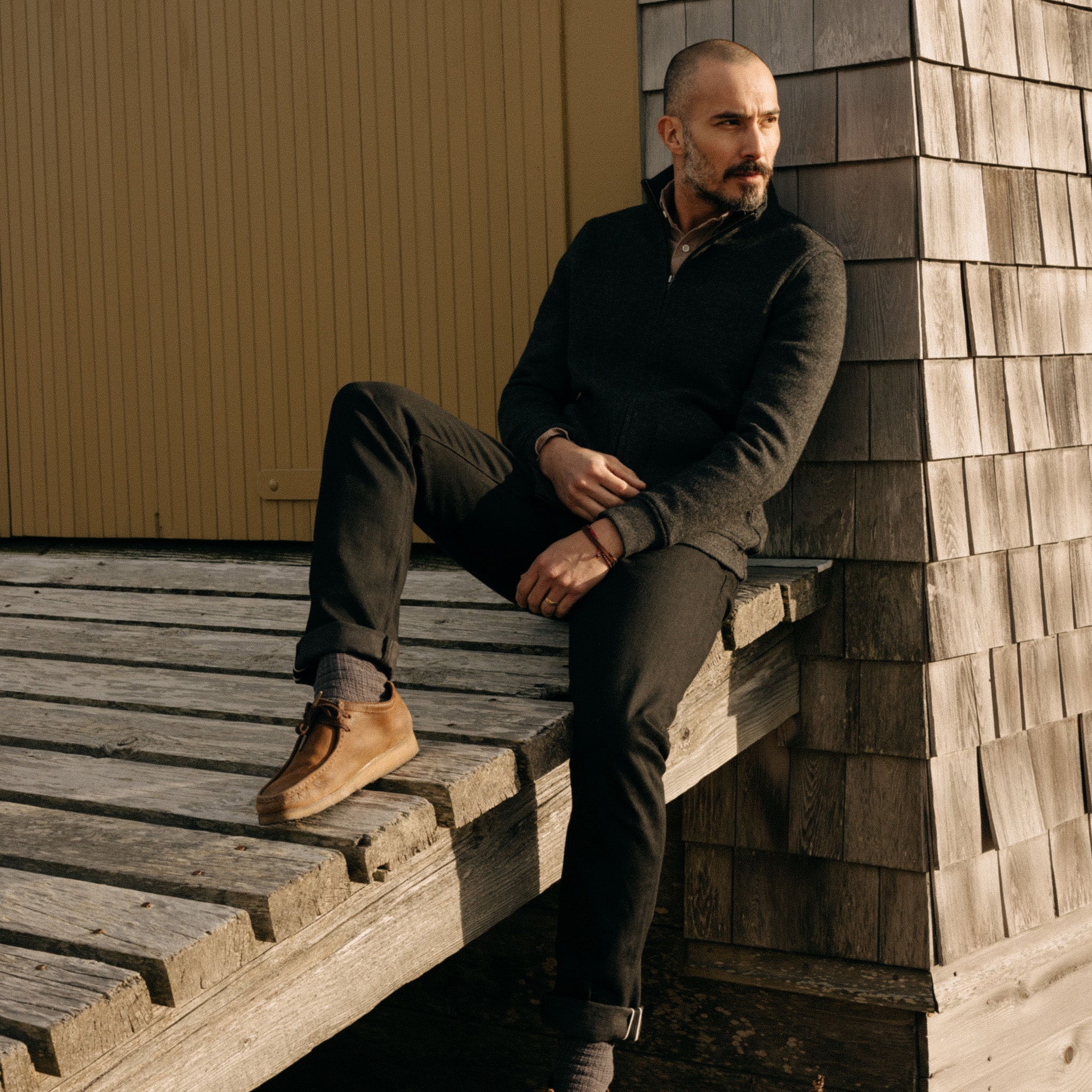 The Weekend Jacket in Charcoal Birdseye Wool: Alternate Image 3, Knits by Taylor Stitch