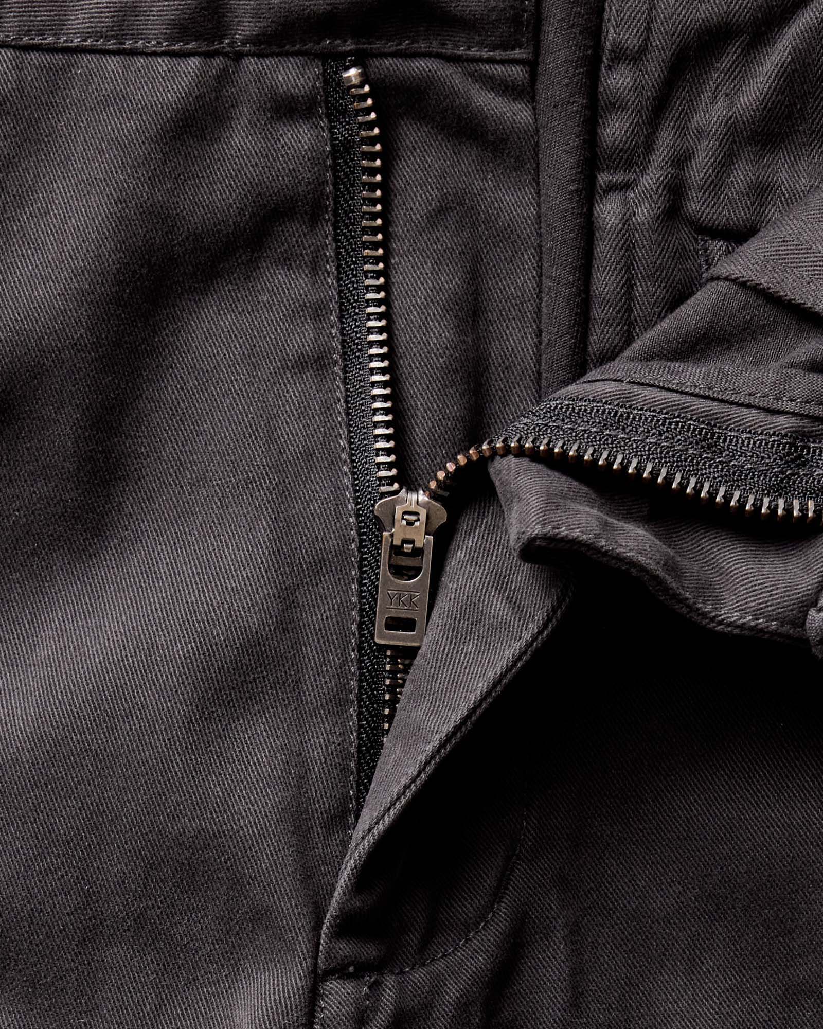 material shot of the waistband on The Democratic Foundation Pant in Organic Faded Black, Bottoms by Taylor Stitch