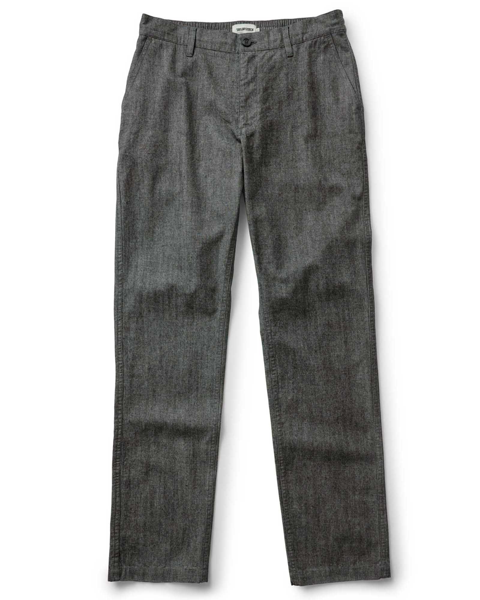 flatlay of The Easy Pant in Black Indigo Chambray, Bottoms by Taylor Stitch