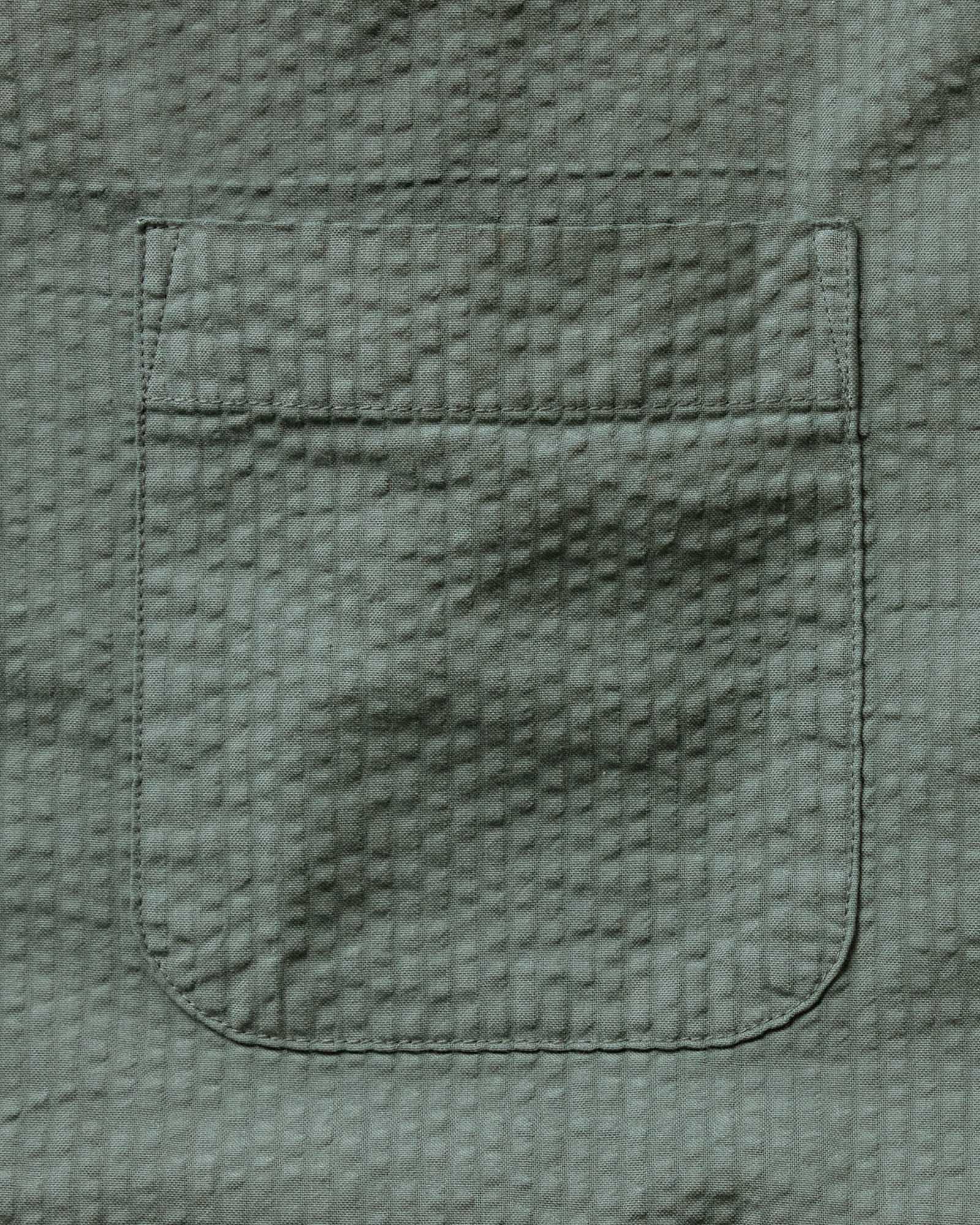 material shot of the pocket on The Jack in Deep Sea Seersucker, Wovens by Taylor Stitch
