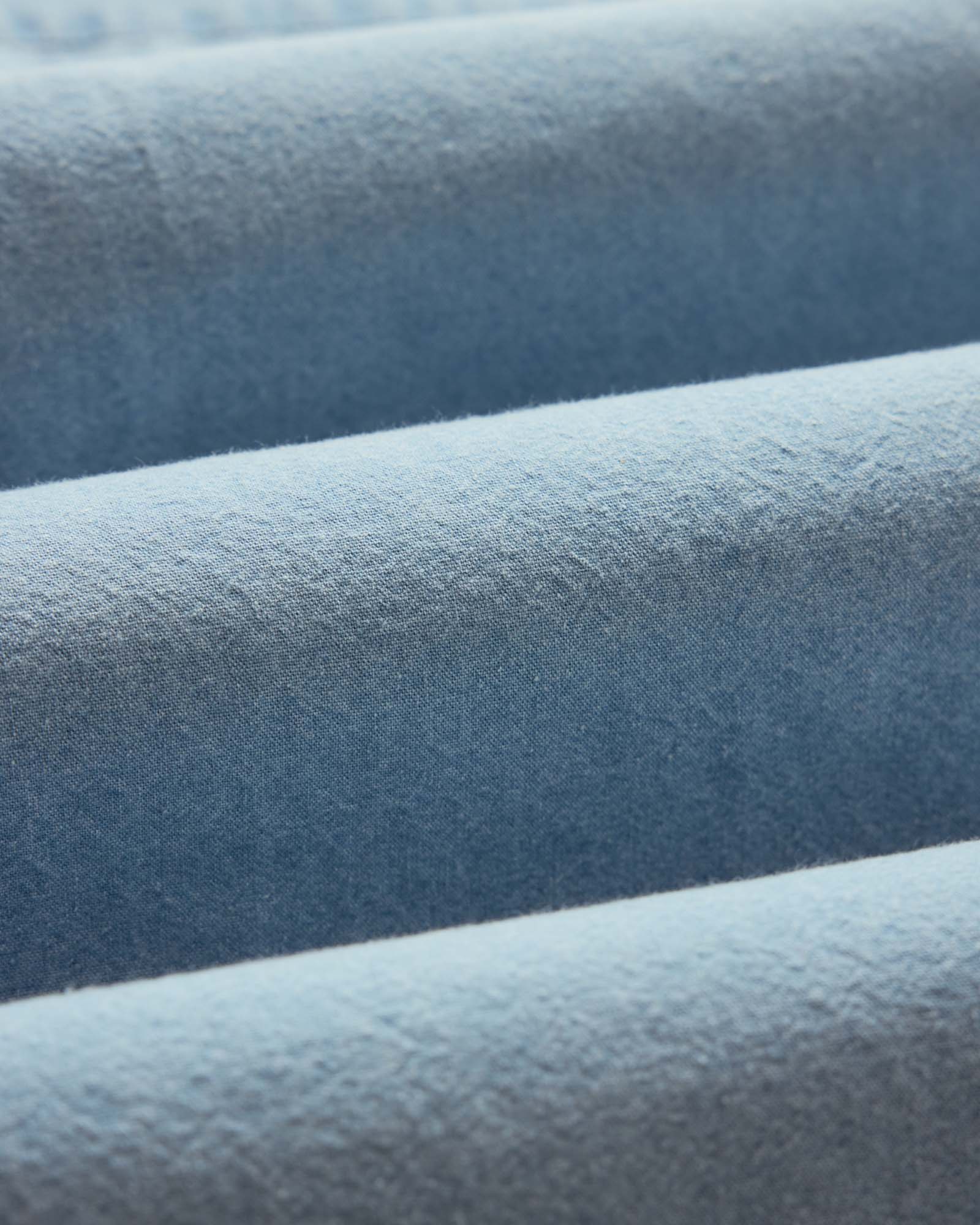 material shot of the fabric on The Short Sleeve Jack in Washed Indigo Oxford, Wovens by Taylor Stitch