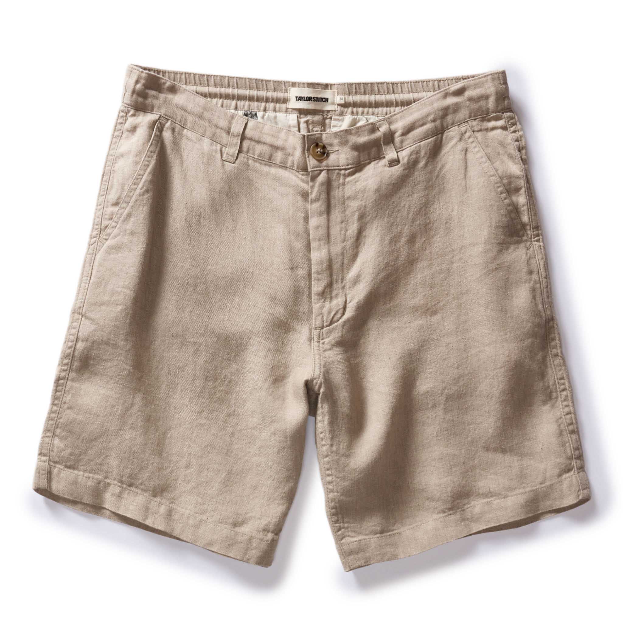 flatlay of The Easy Short in Natural Linen, Bottoms by Taylor Stitch
