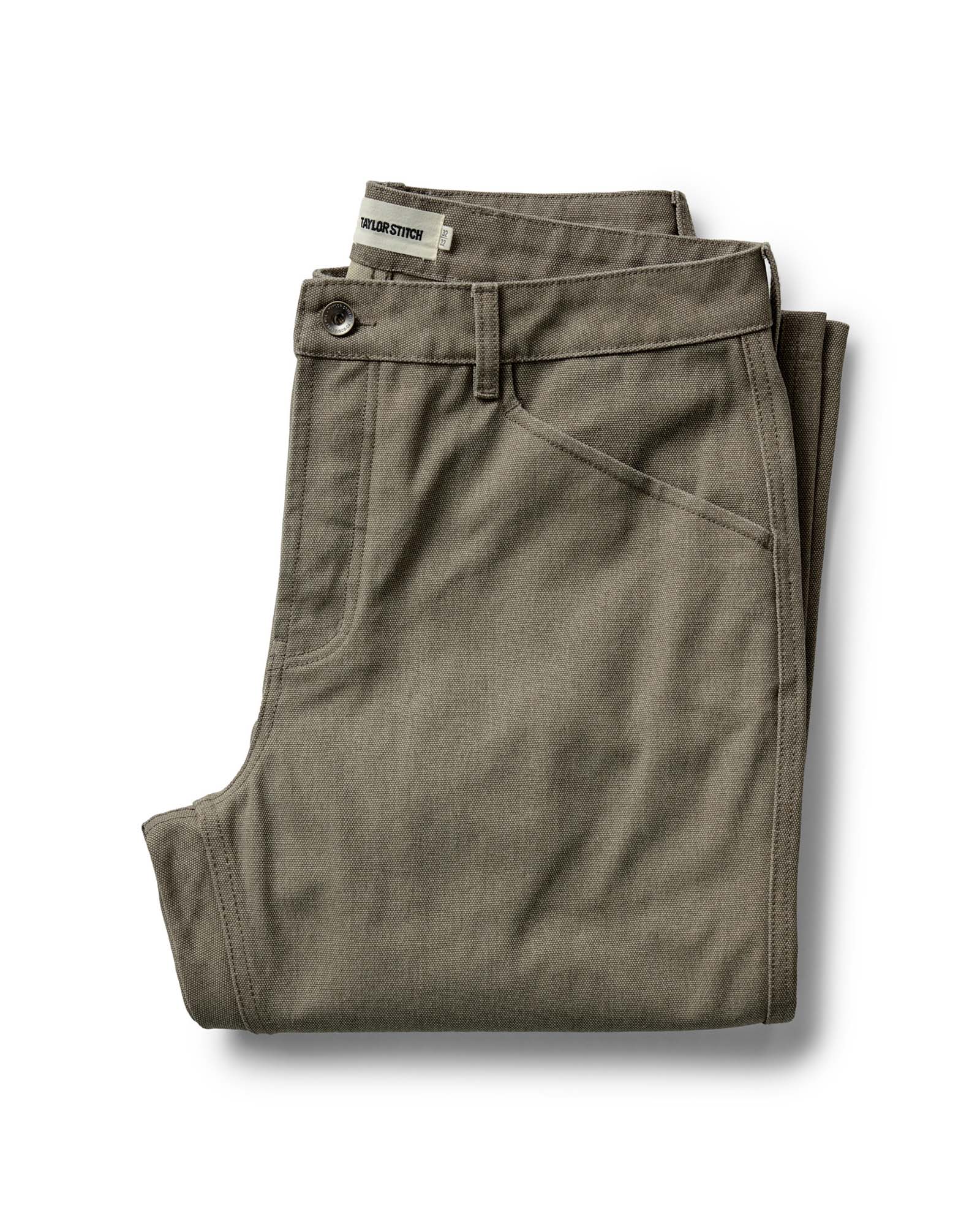 folded flatlay of The Camp Pant in Stone Chipped Canvas, Bottoms by Taylor Stitch