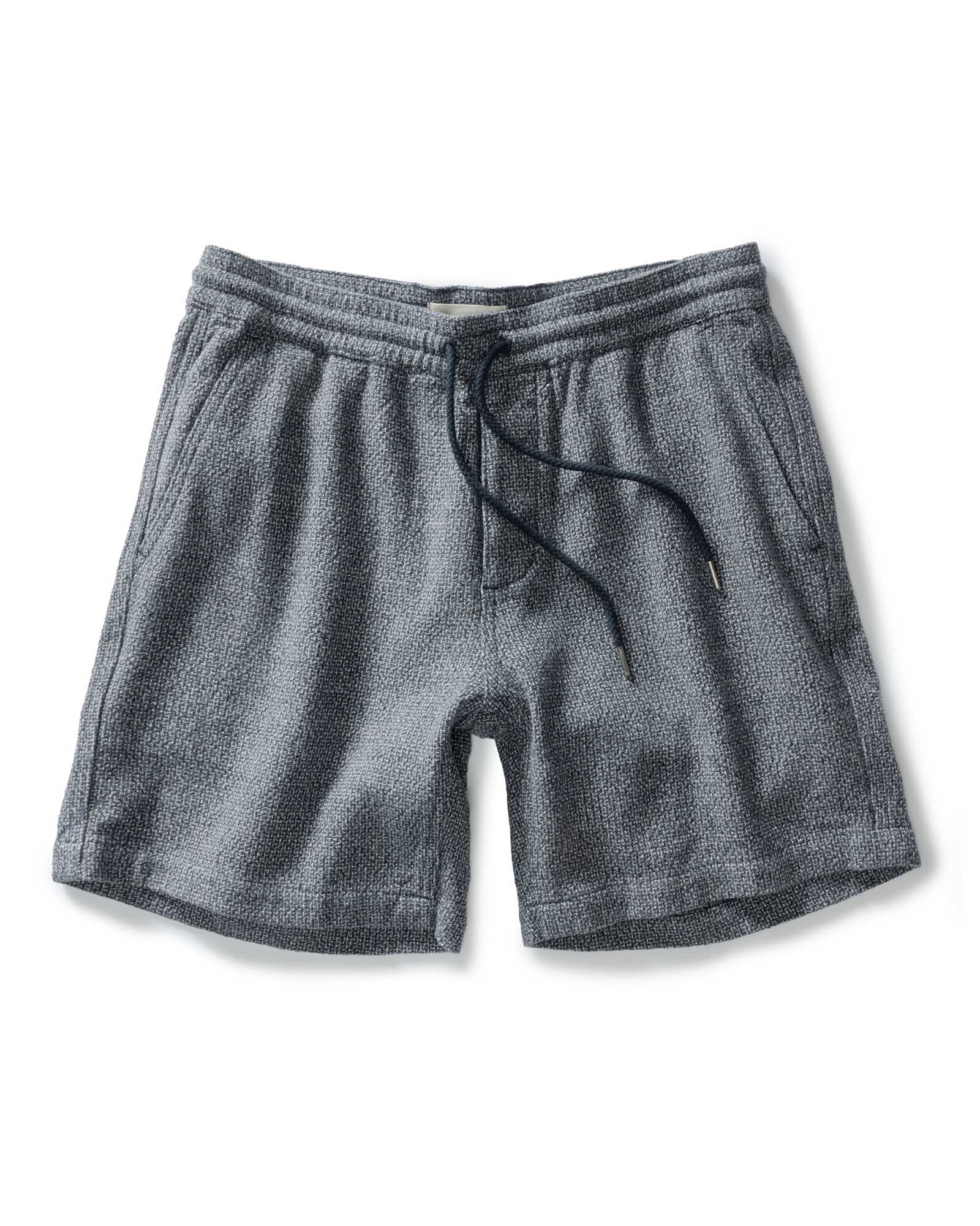 flatlay of The Apres Short in Navy Linen Tweed, Bottoms by Taylor Stitch