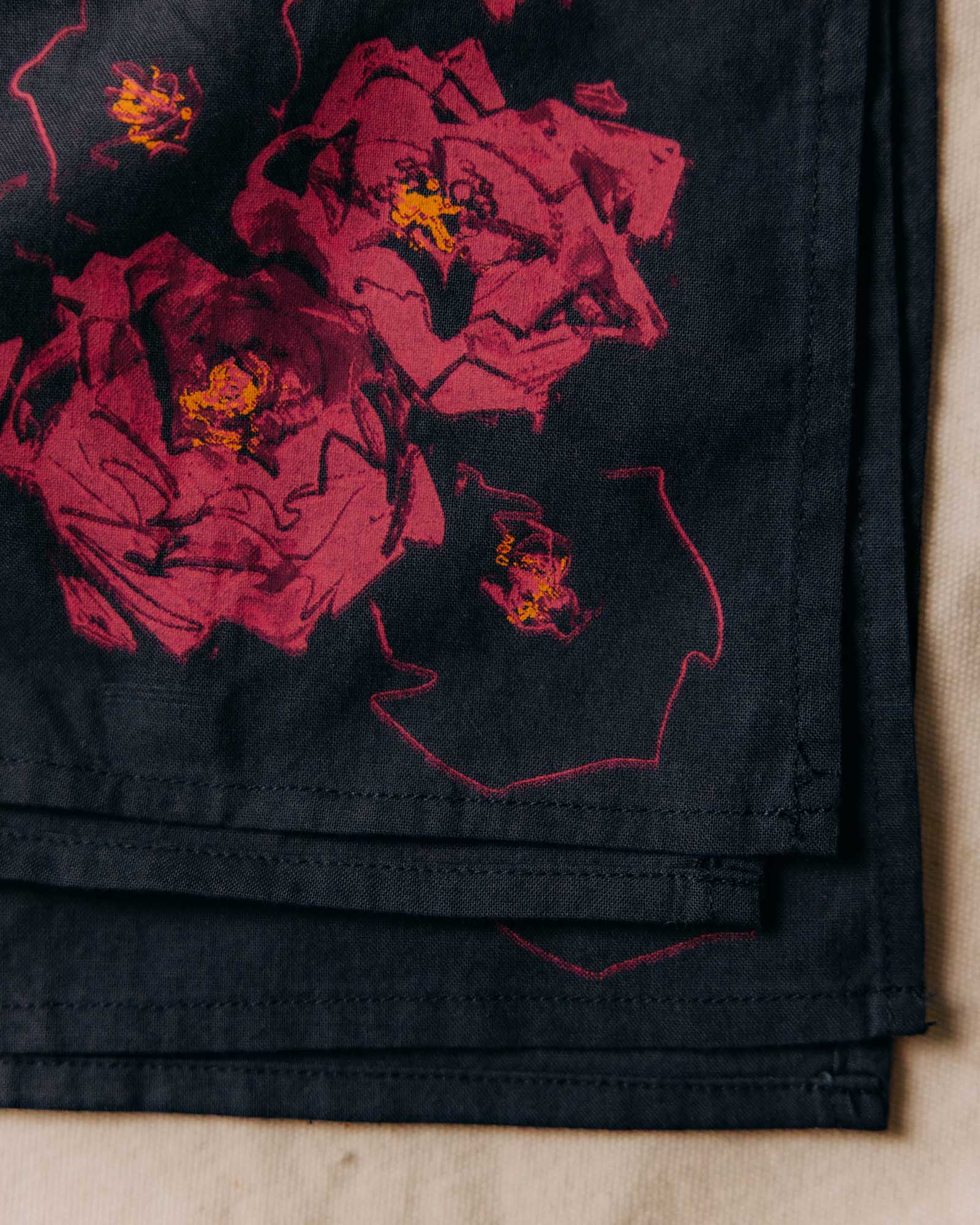 material shot of the corner on The Bandana in Cactus Floral, Accessories by Taylor Stitch