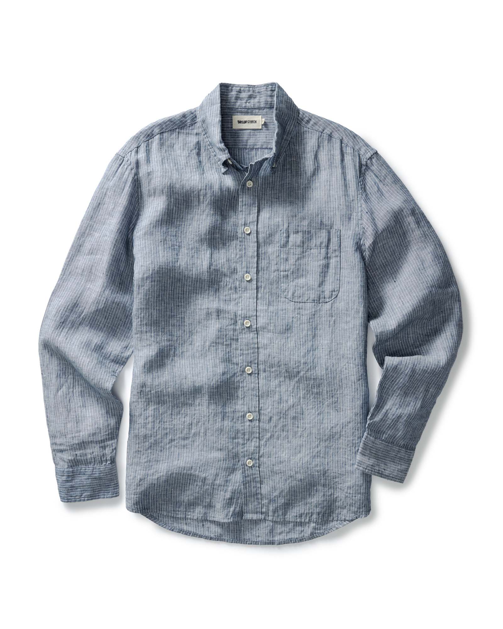 flatlay of The Jack in Sky Stripe Linen, Wovens by Taylor Stitch
