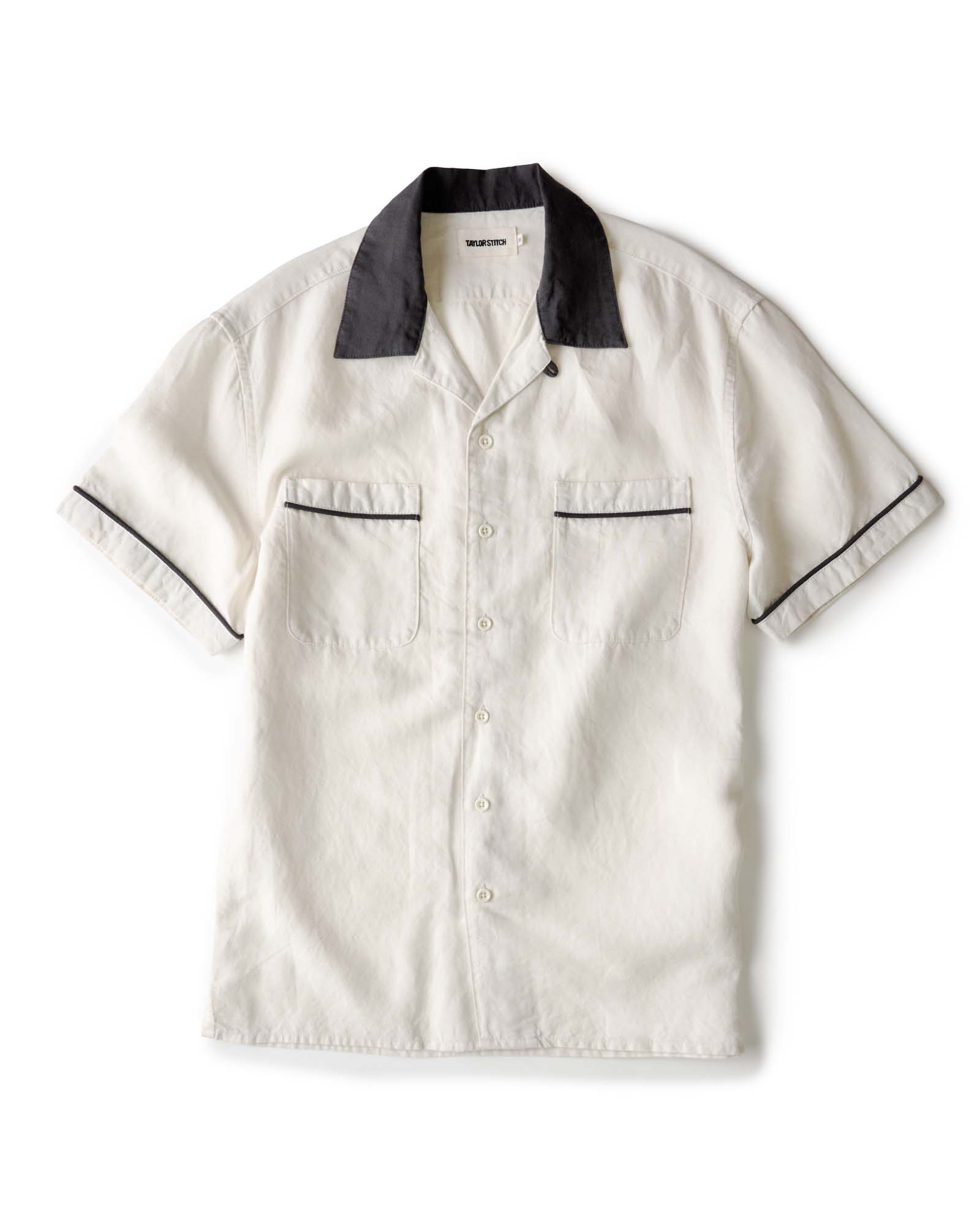 flatlay of The Weber Shirt in Vintage White, Wovens by Taylor Stitch