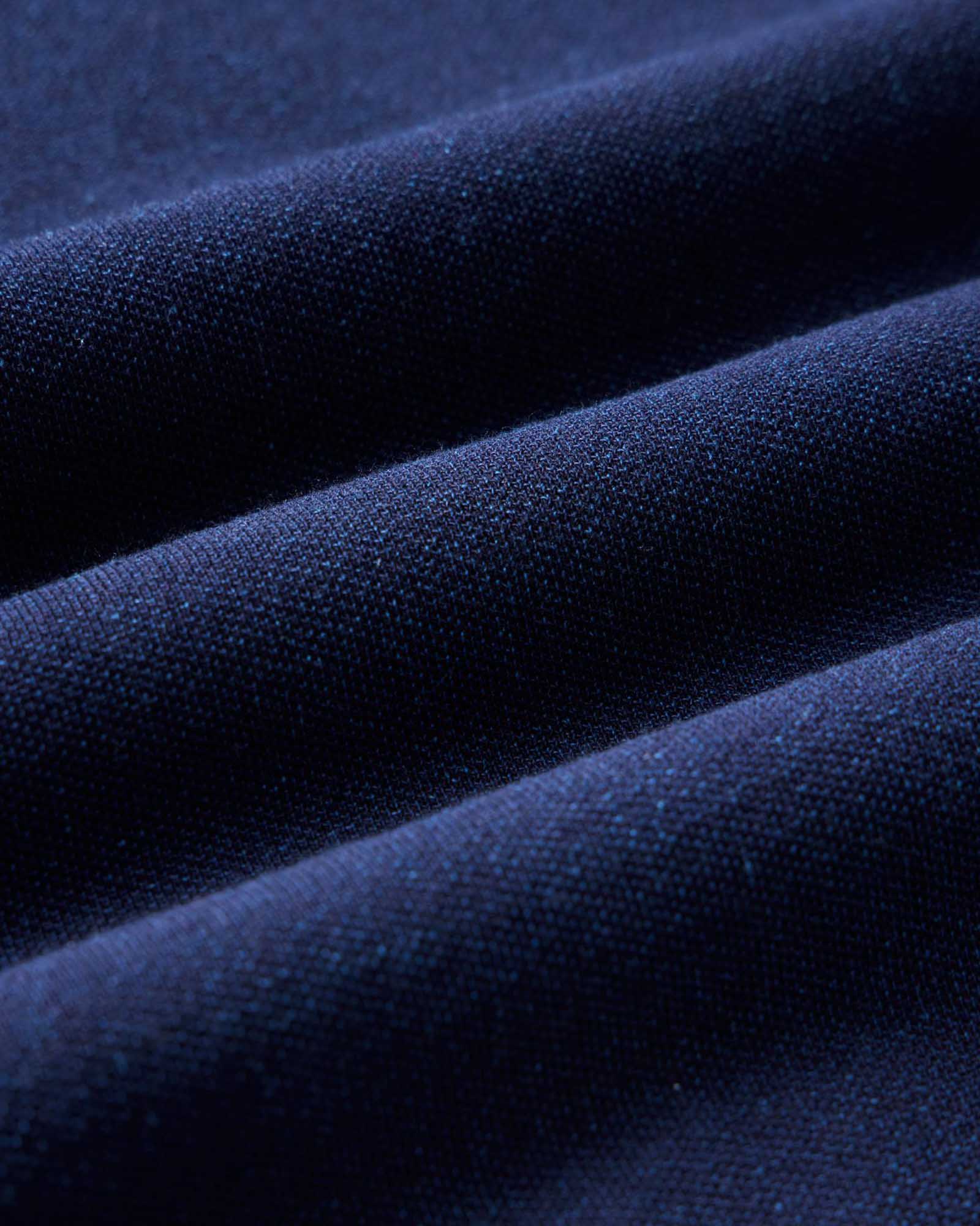 material shot of the fabric on The Pacific Polo in Rinsed Indigo Pique, Knits by Taylor Stitch