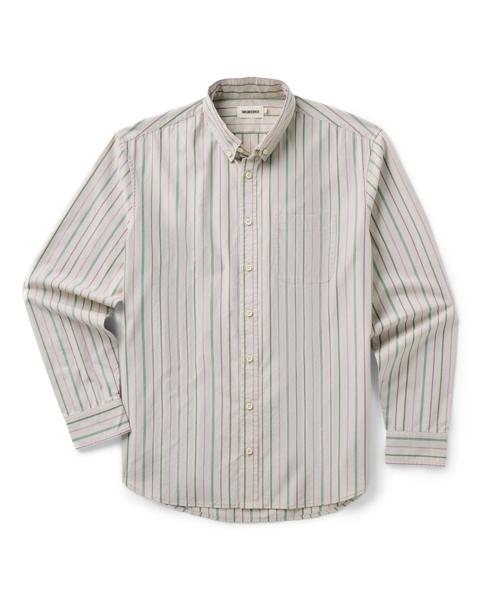 flatlay of The Jack in Algiers Stripe, Wovens by Taylor Stitch