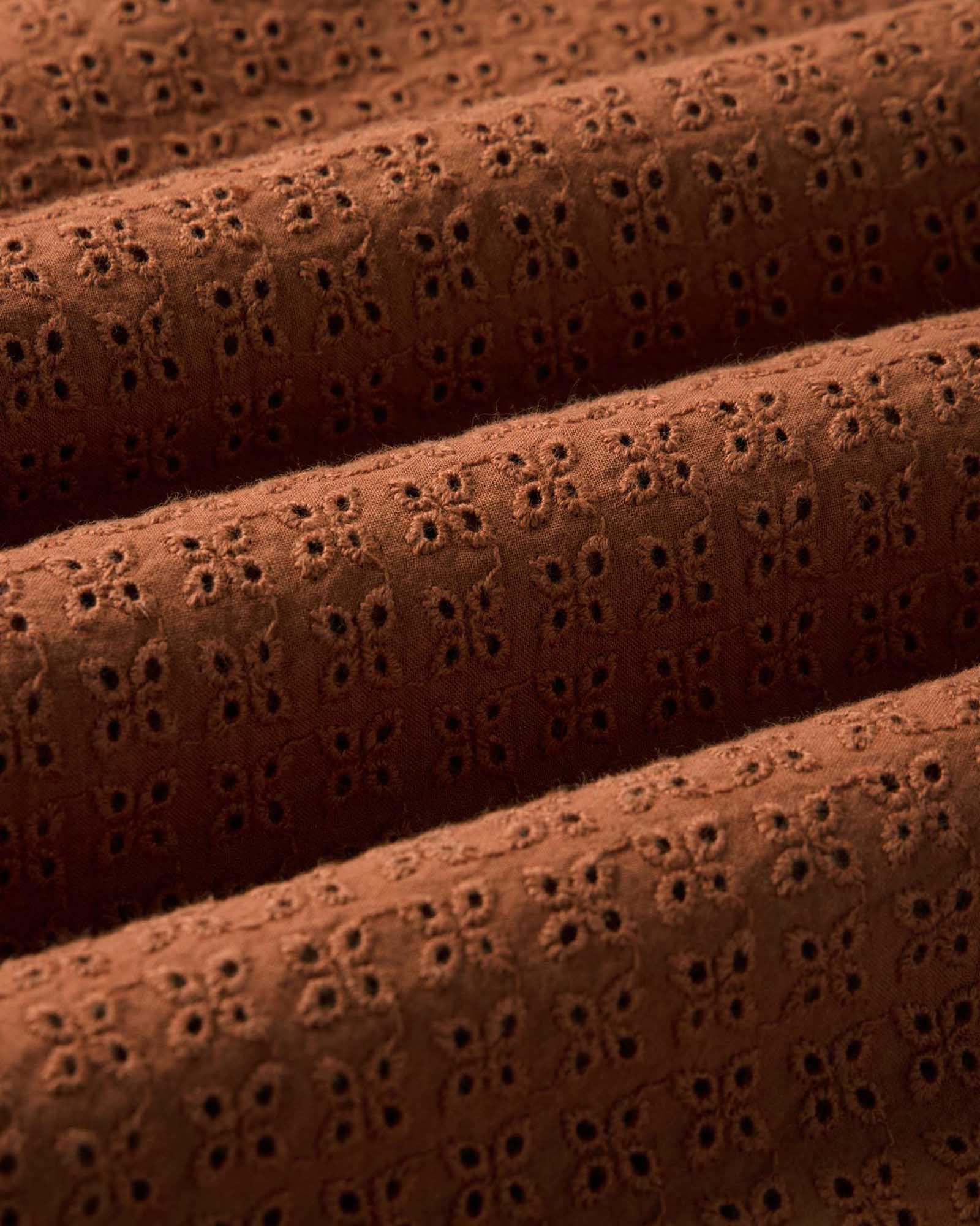 material shot of the fabric on The Davis Shirt in Driftwood Eyelet, Wovens by Taylor Stitch