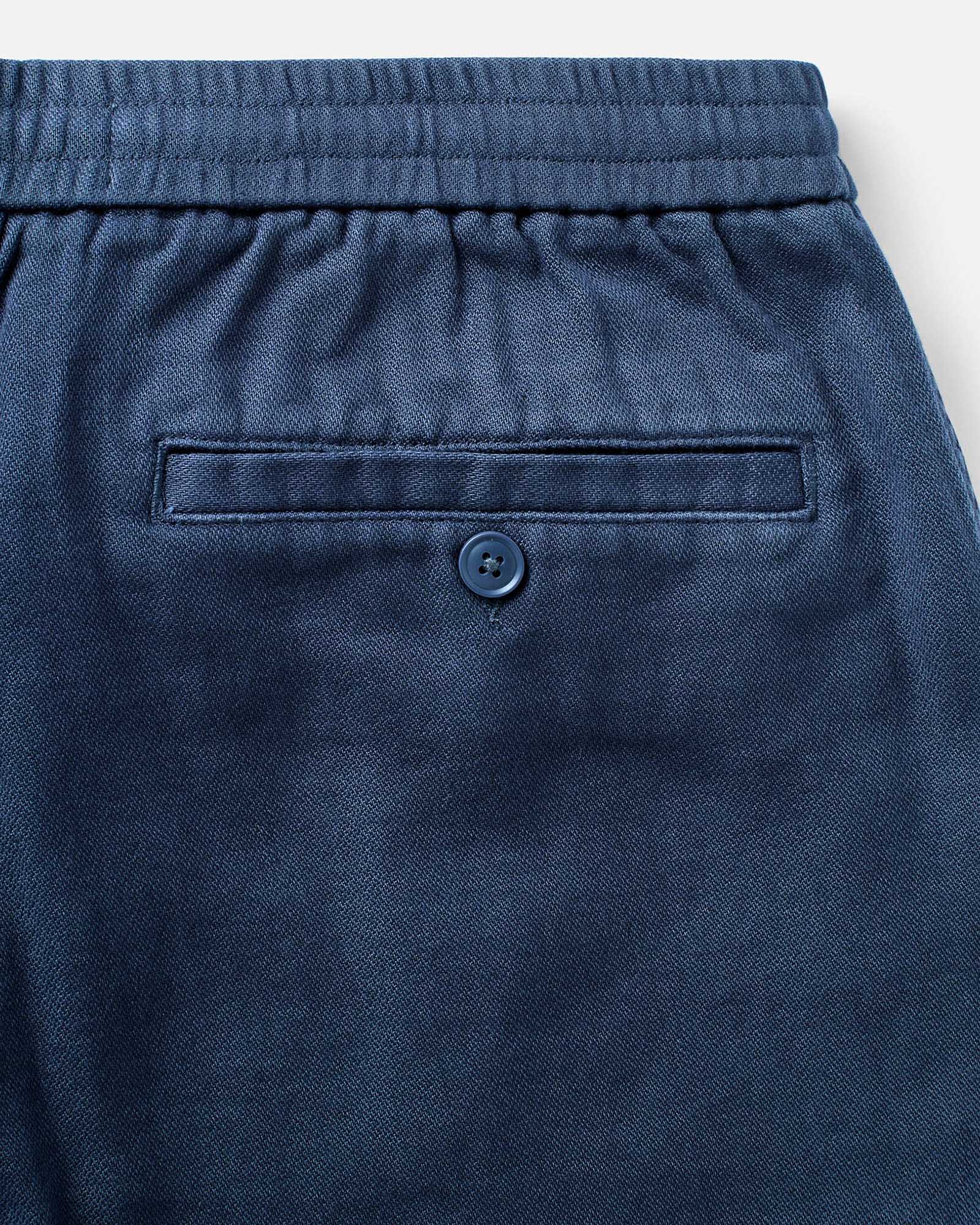 material shot of the back pocket on The Roamer Pant in Navy Broken Twill, Bottoms by Taylor Stitch