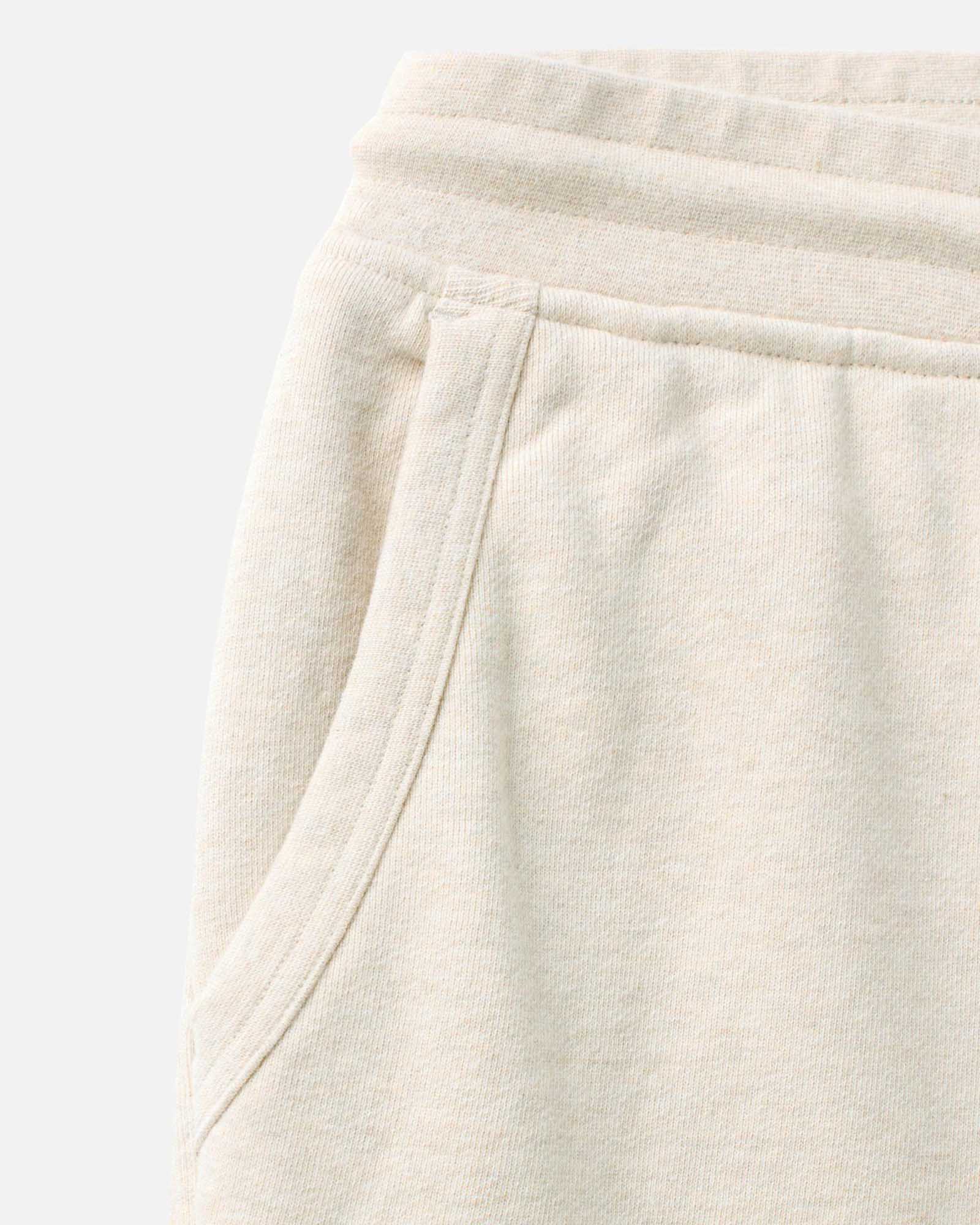 material shot of the pocket on The Sunset Short in Heather Oat Terry, Bottoms by Taylor Stitch