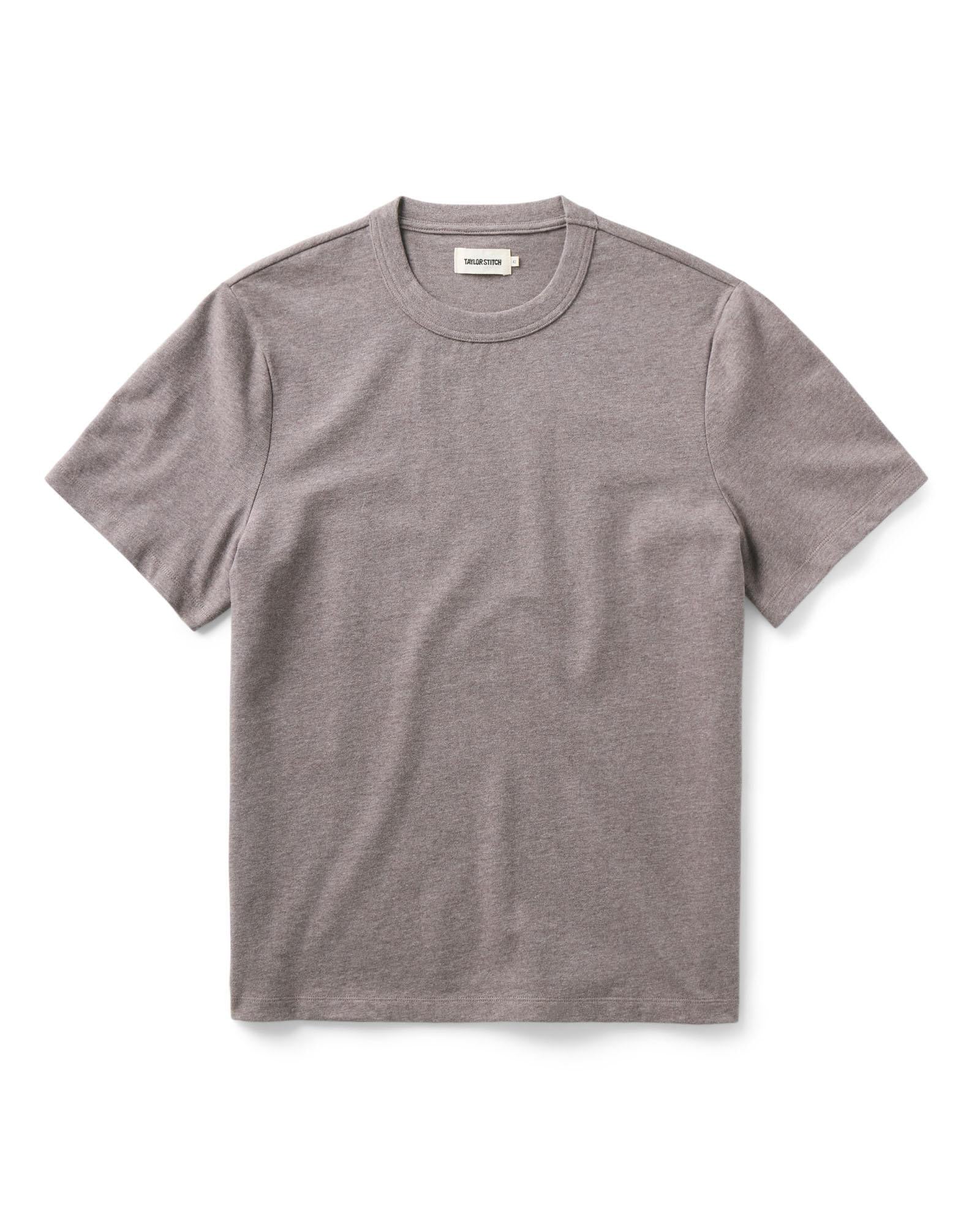 flatlay of The Organic Cotton Shop Tee in Plum Twist, Knits by Taylor Stitch